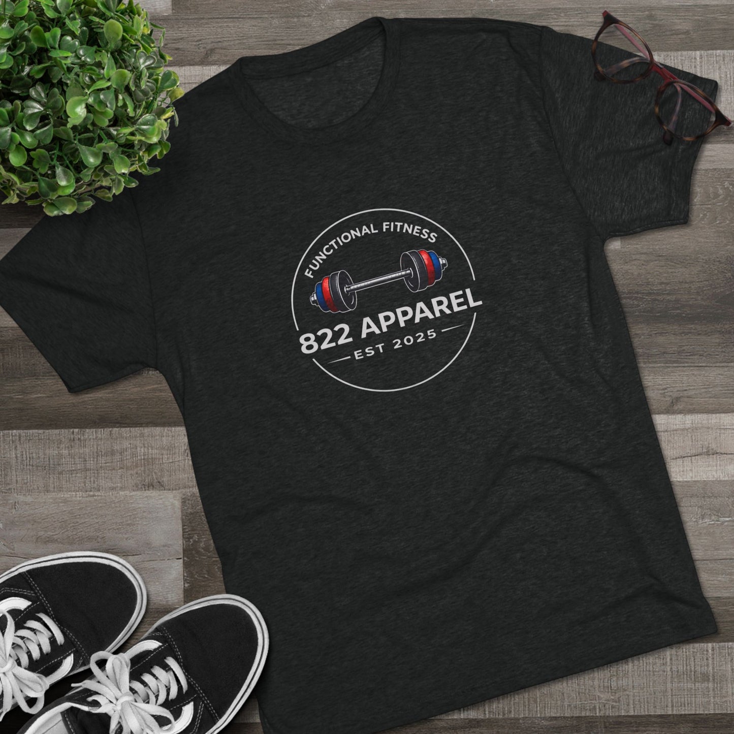 Fitness Logo Tee — "822 Apparel: Functional Fitness Est 2025"