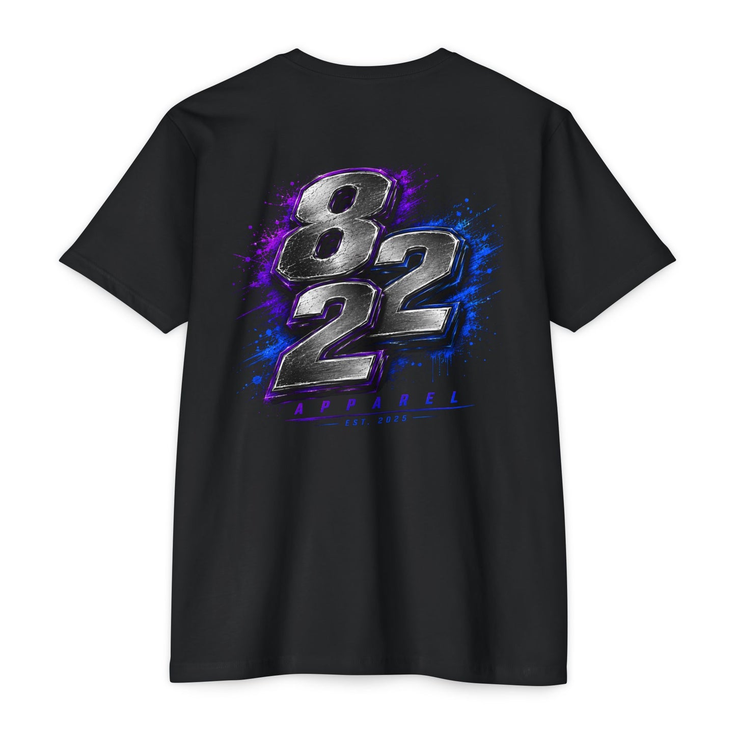 82 Racing Graphic T-Shirt — Metallic Number Design (Front & Back)