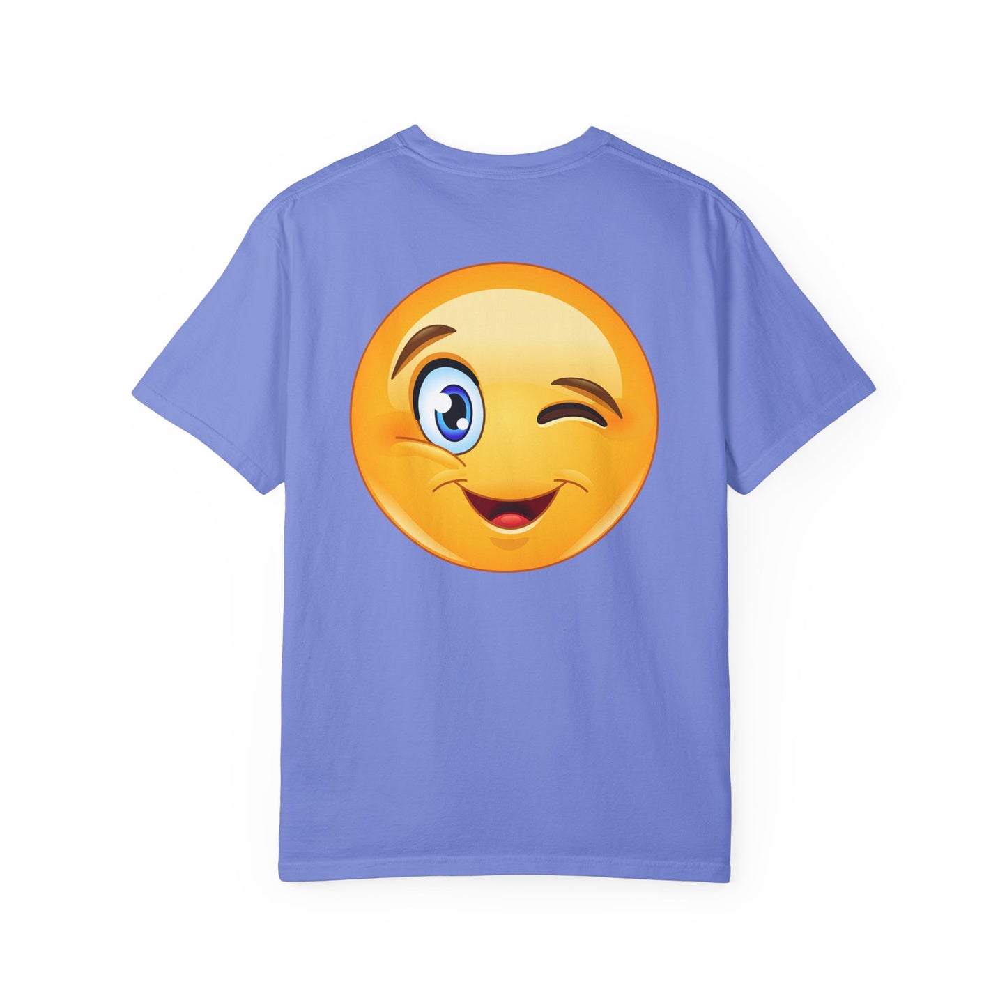Funny Yes Please T-Shirt with Winking Emoji - Unisex Garment-Dyed Tee for Casual Wear
