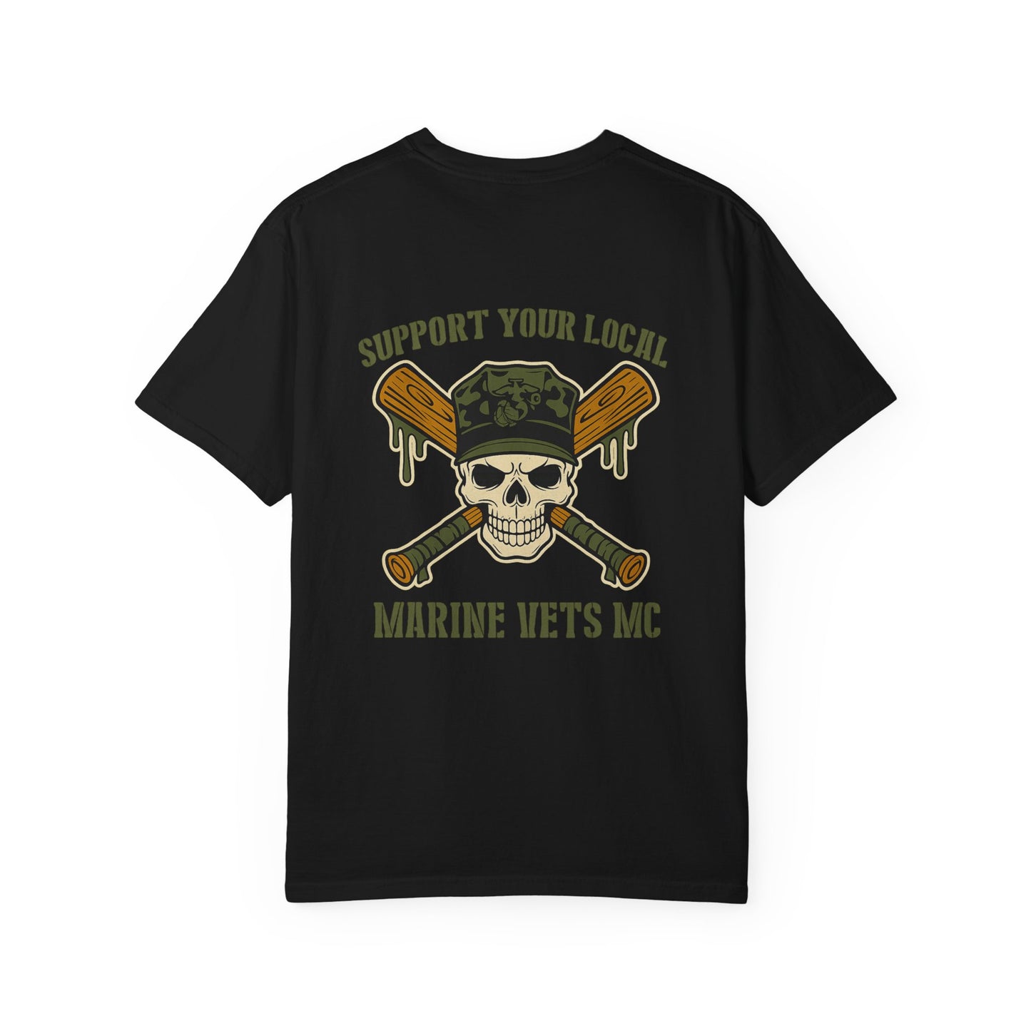 Marine Vets MC T‑Shirt — Support Your Local Skull & Crossed Bats Military Tee