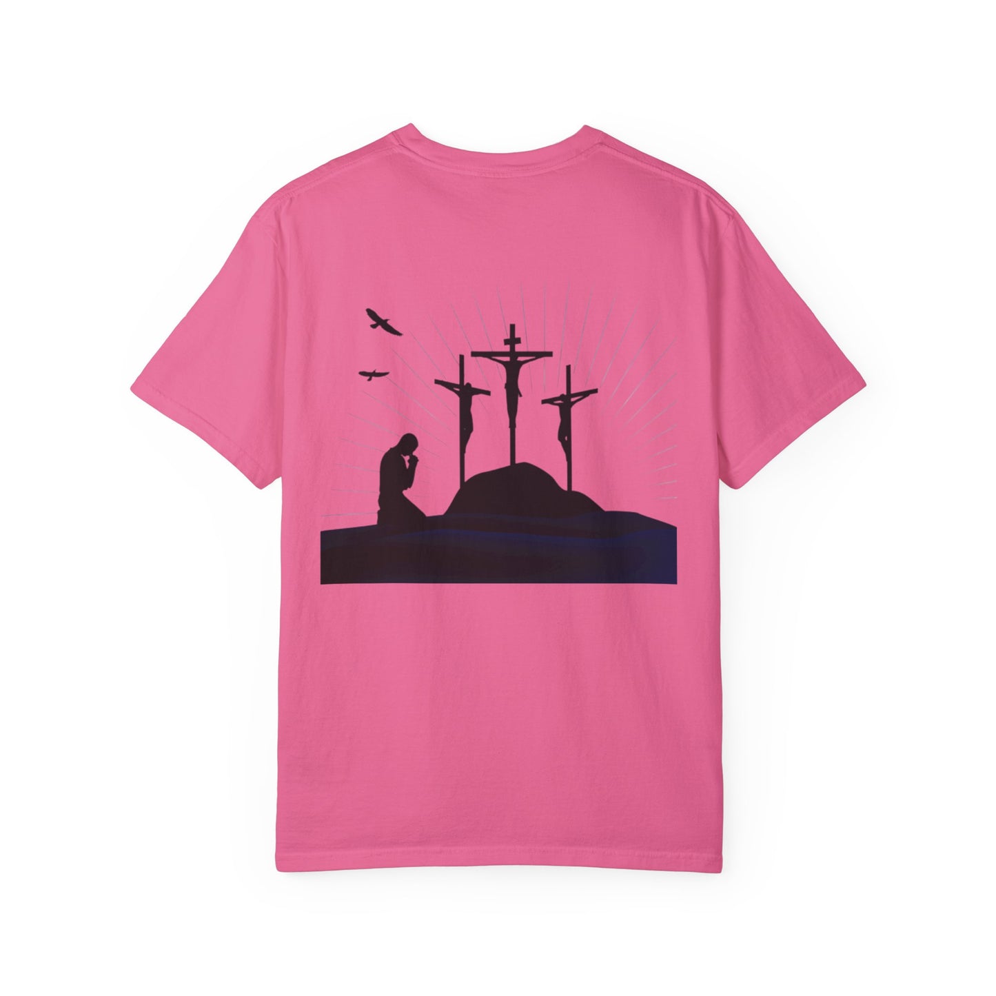 Faith-Inspired Unisex Garment-Dyed T-Shirt with Spiritual Artwork