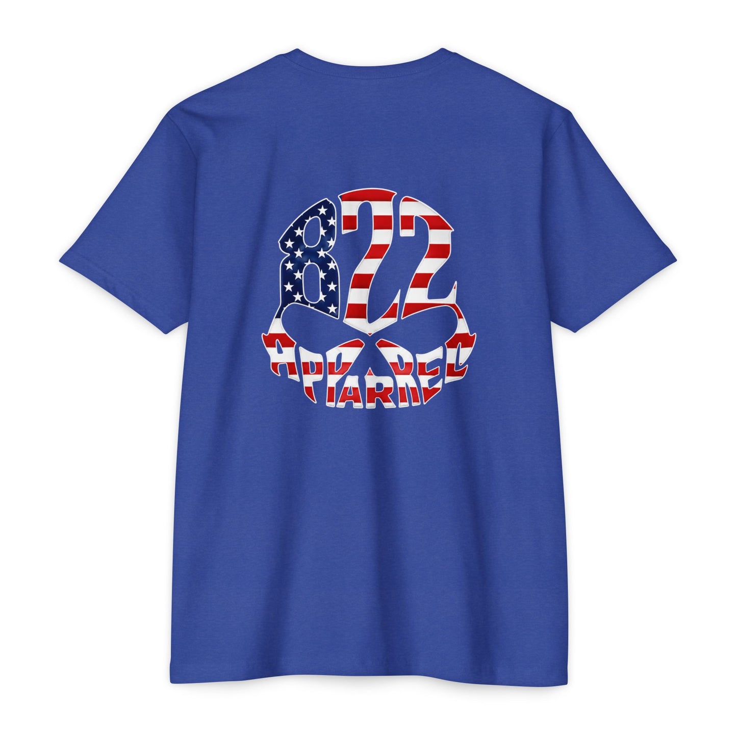 822 Patriotic Skull T-Shirt — American Flag Helmet Design