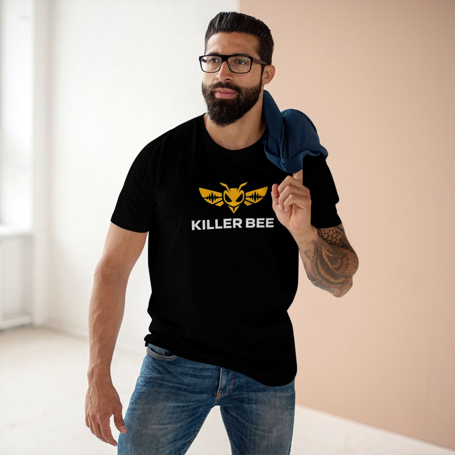 Killer Bee Logo Tee — Bold Yellow Bee Graphic T‑Shirt