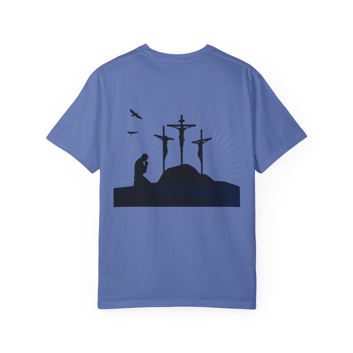 Faith-Inspired Unisex Garment-Dyed T-Shirt with Spiritual Artwork