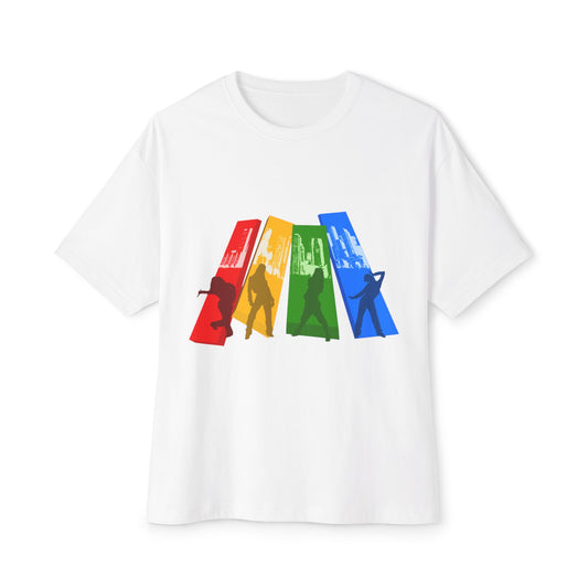Colorful Silhouette Unisex Oversized Boxy Tee - Casual Streetwear for Everyday Style