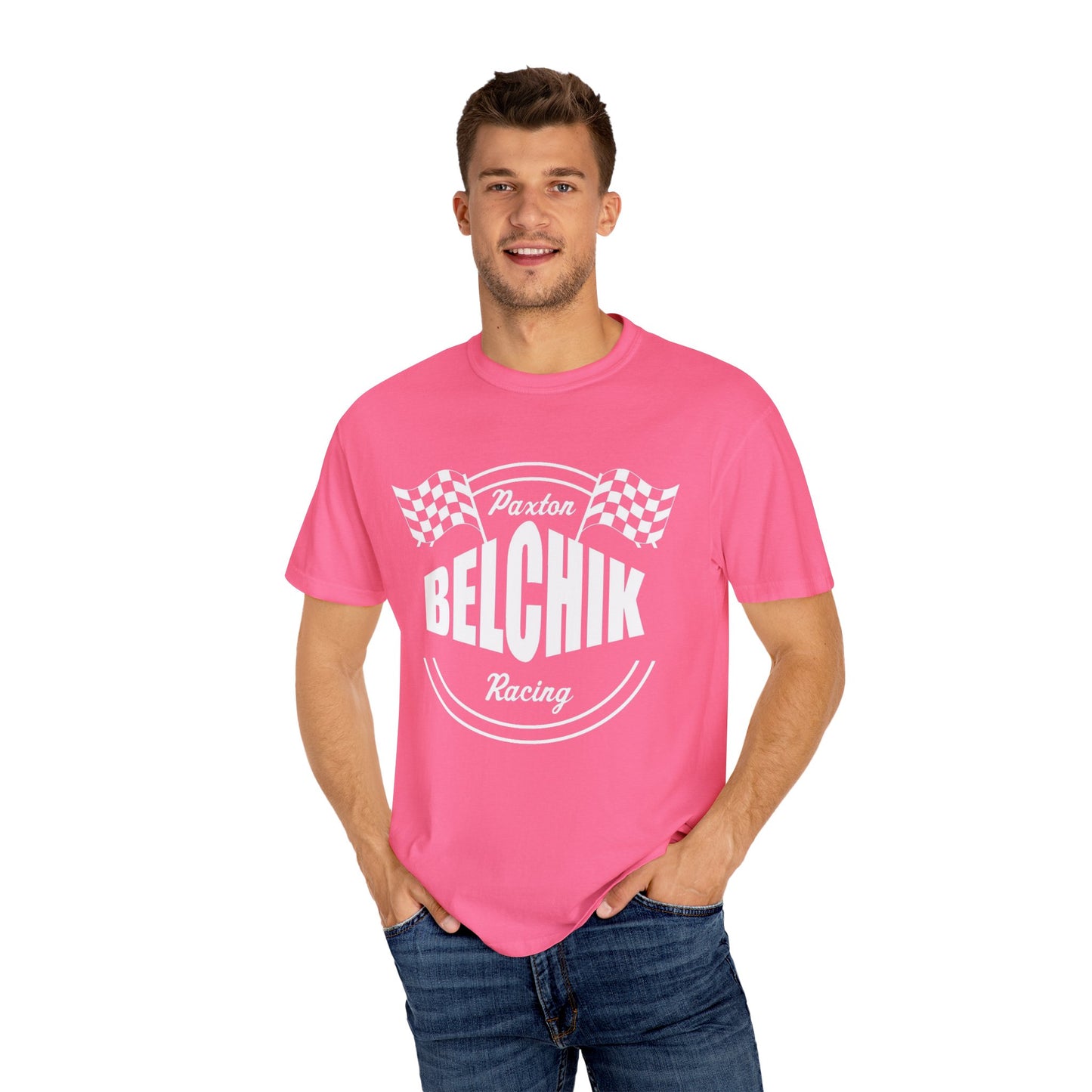 Racing-Themed Unisex Garment-Dyed T-Shirt, Casual Racing Tee, Gift for Race Lovers, Vintage Racing Apparel, Everyday Comfortable Wear