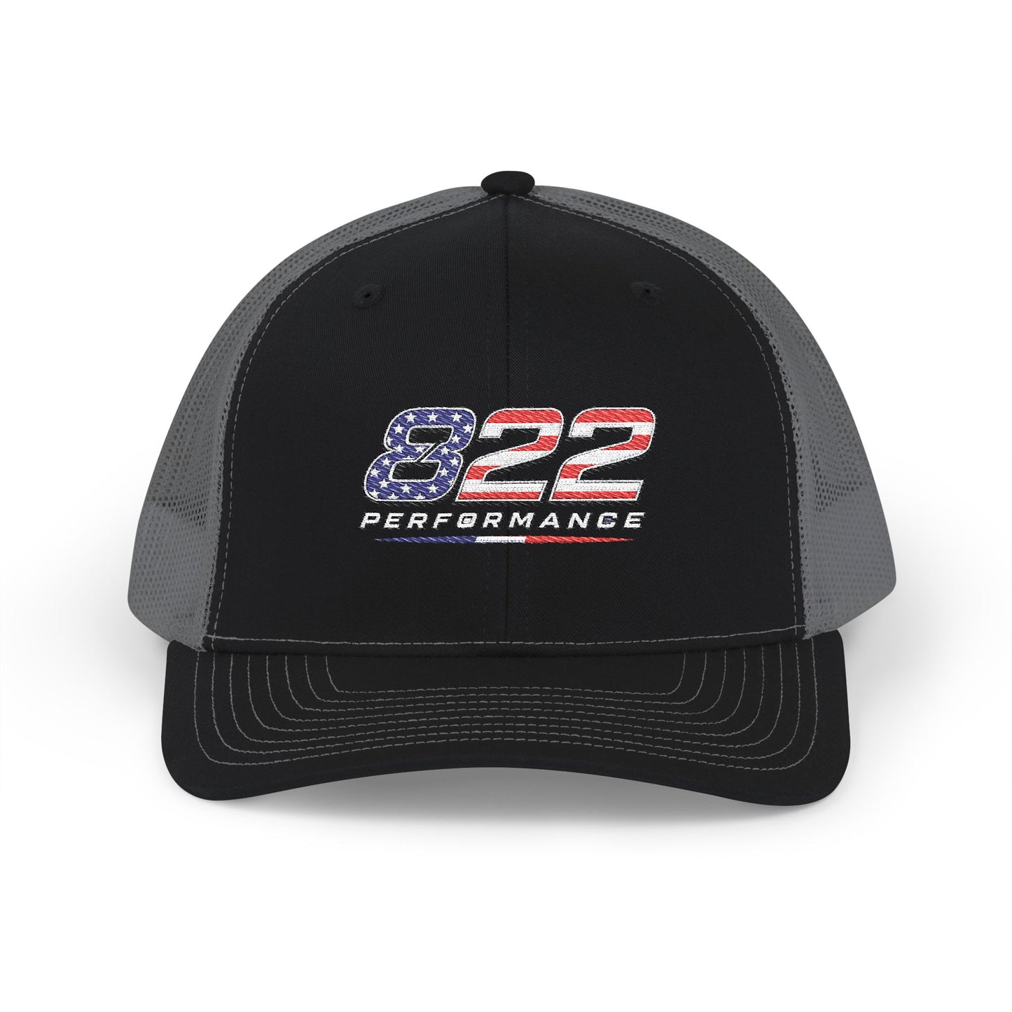 Trucker Cap — "822 Performance" American Flag Racing Snapback