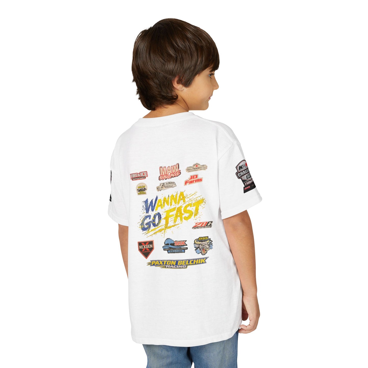 Youth Racing T-Shirt — "Wanna Go Fast" Graphic Tee