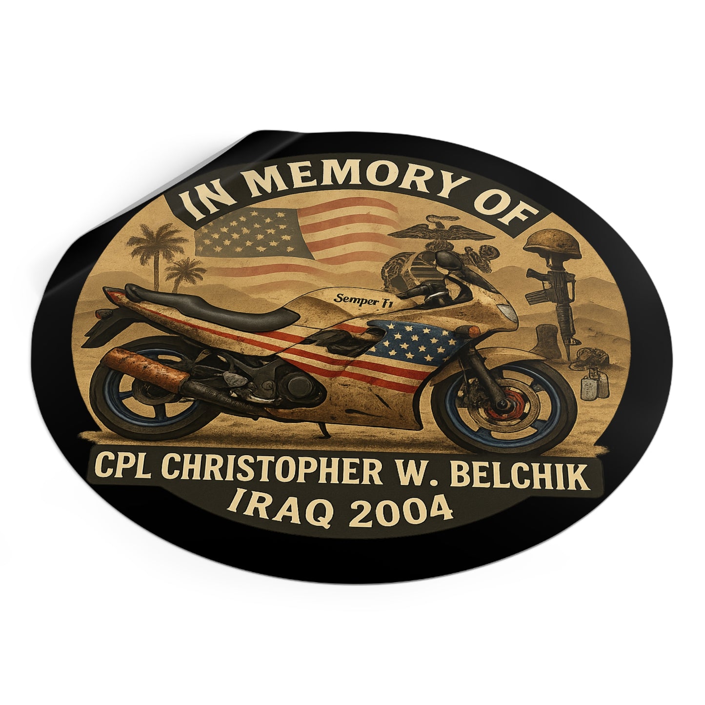 Memorial Motorcycle Vinyl Stickers, Patriotic Remembrance Decals, Veteran Tribute Stickers, Custom biker stickers, Gift for motorcycle [...]