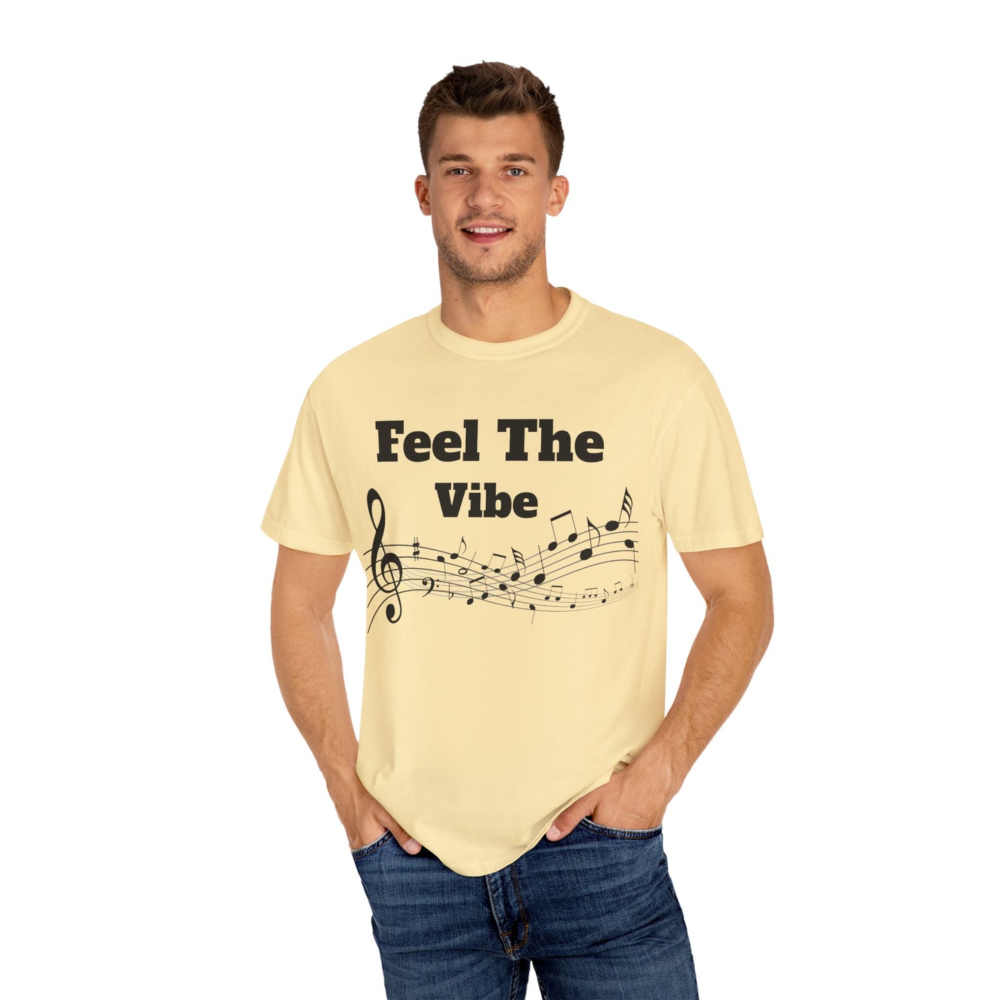 Feel The Bass Unisex Garment-Dyed T-Shirt | Music Lovers Tee