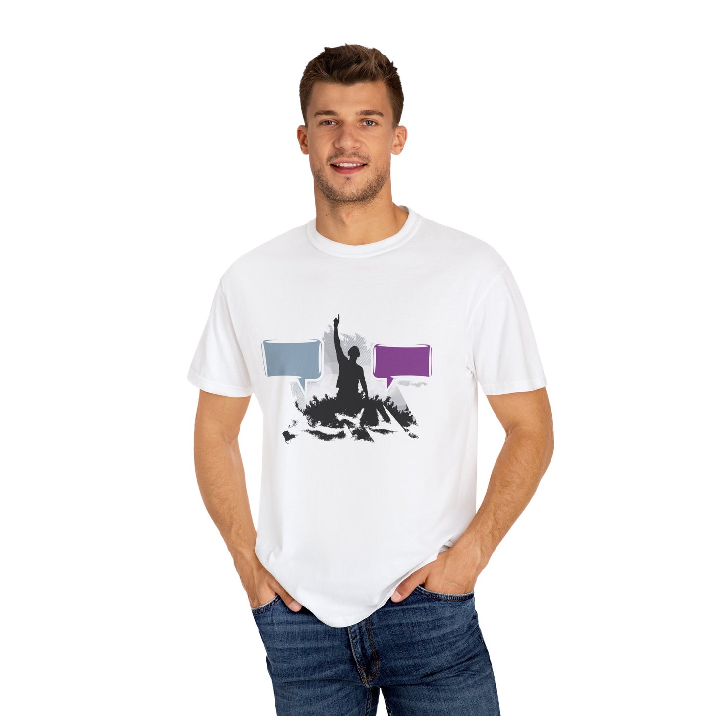 Unisex Garment-Dyed T-shirt: Empowering Voice and Sound Wave Art