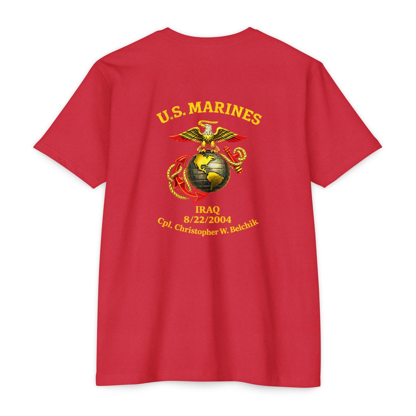 U.S. Marines Globe & Anchor T-Shirt — Iraq 8/22/2004 Memorial Tee