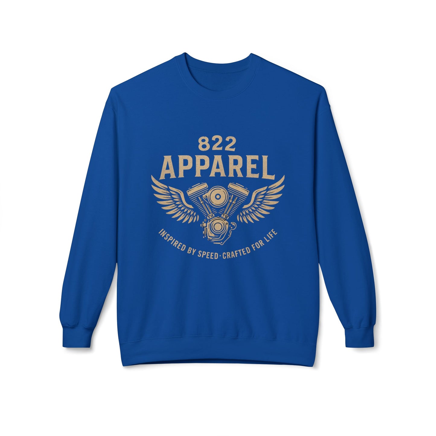 Vintage Inspired Motorcycle Fleece Sweatshirt - 822 Apparel