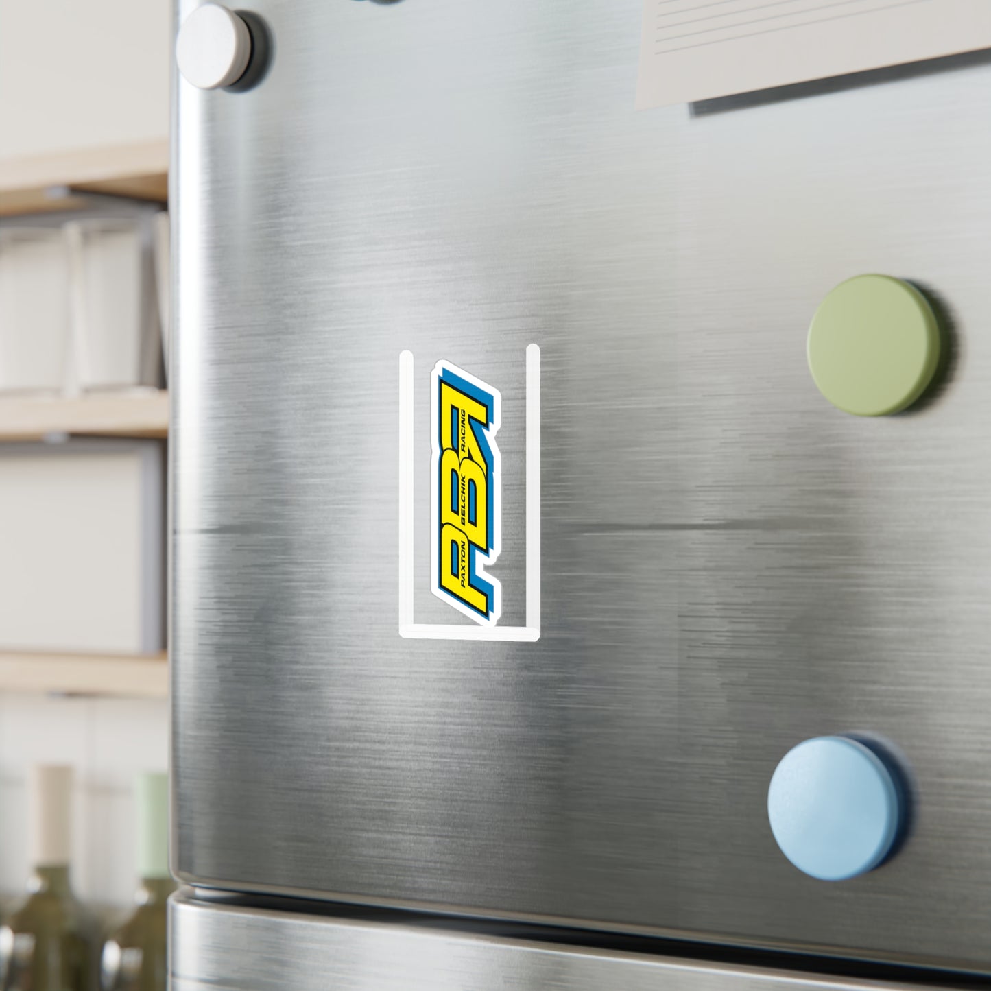 Decal - Paxton Bellick Racing (PBR) Yellow & Blue Kiss-Cut Vinyl Sticker