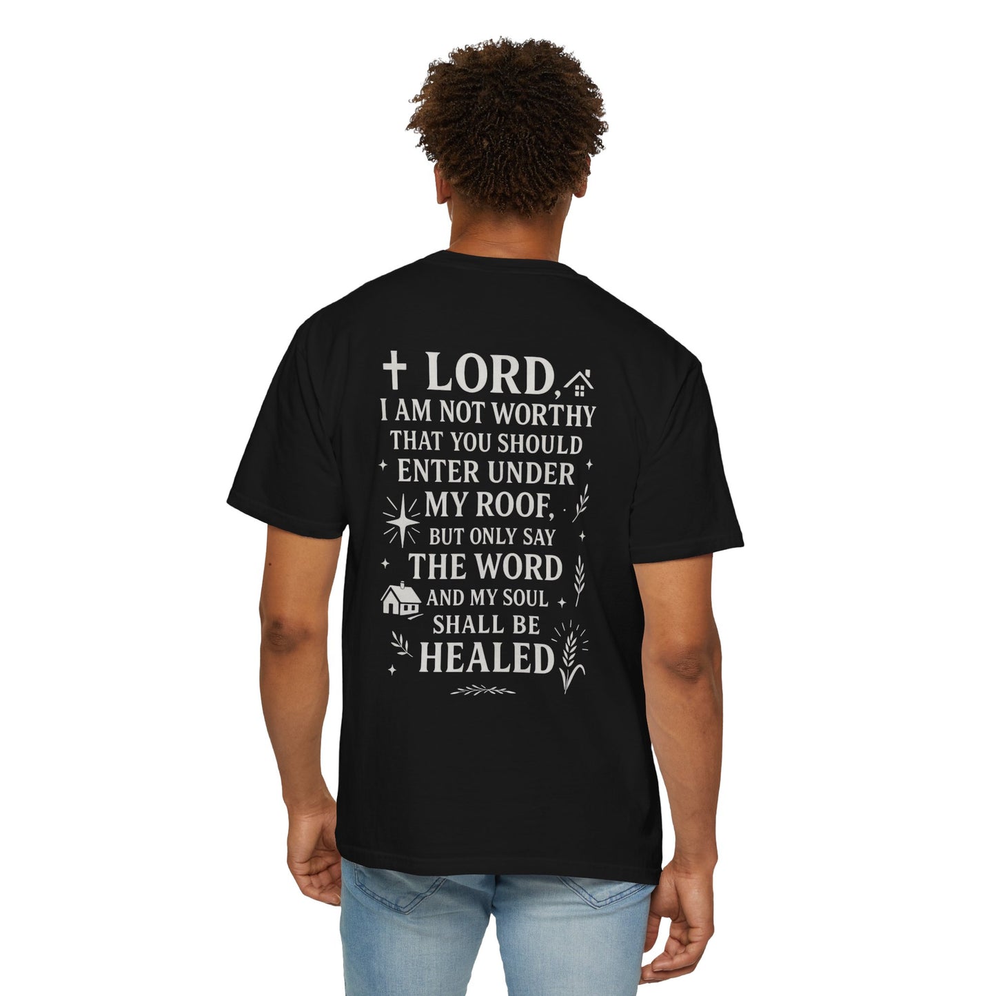 Hebrew YHWH / 'Lord I Am Not Worthy' Christian Graphic T-Shirt