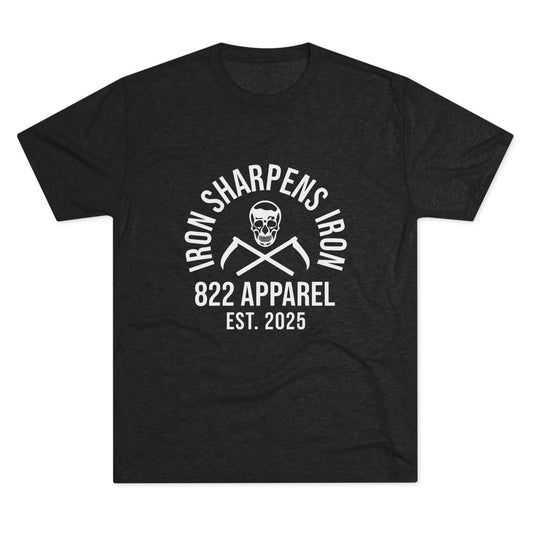 Iron Sharpens Iron Skull Gym Tee – 822 Apparel Est. 2025