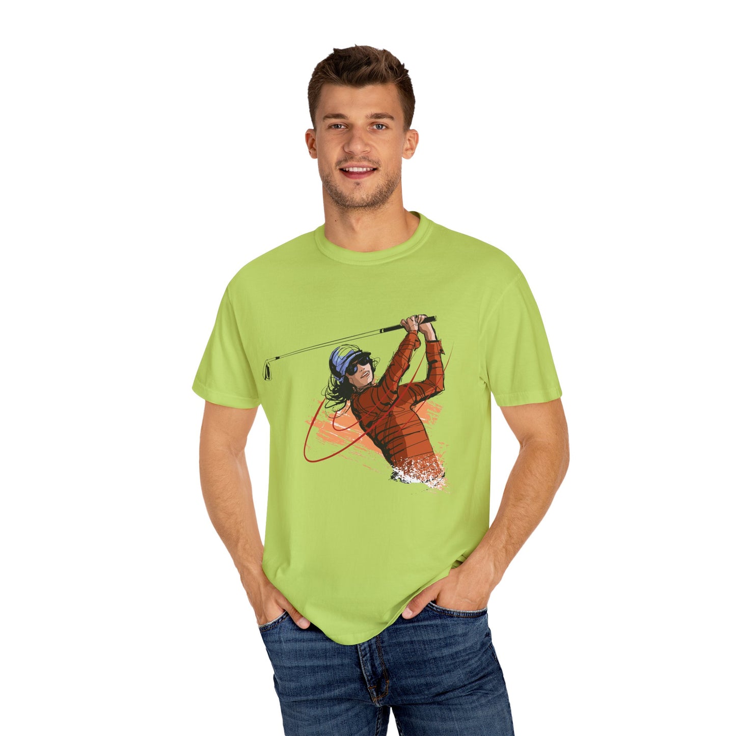 Golf Enthusiast Unisex Garment-Dyed T-Shirt - Sporty Graphic Tee