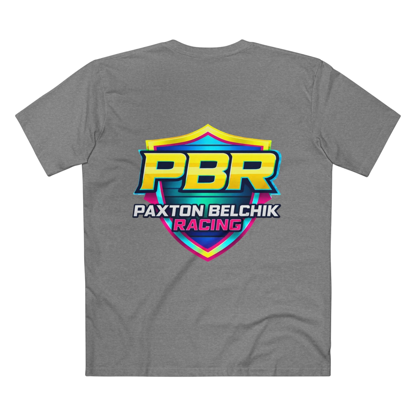 PBR Paxton Belchik Racing Tee — Neon Shield Racing Logo T‑Shirt