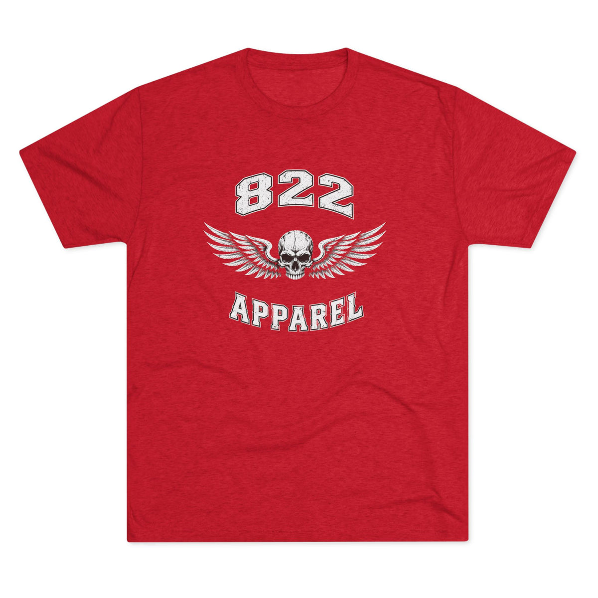 822 Apparel Skull Wings T-Shirt — Vintage Biker Graphic Tee
