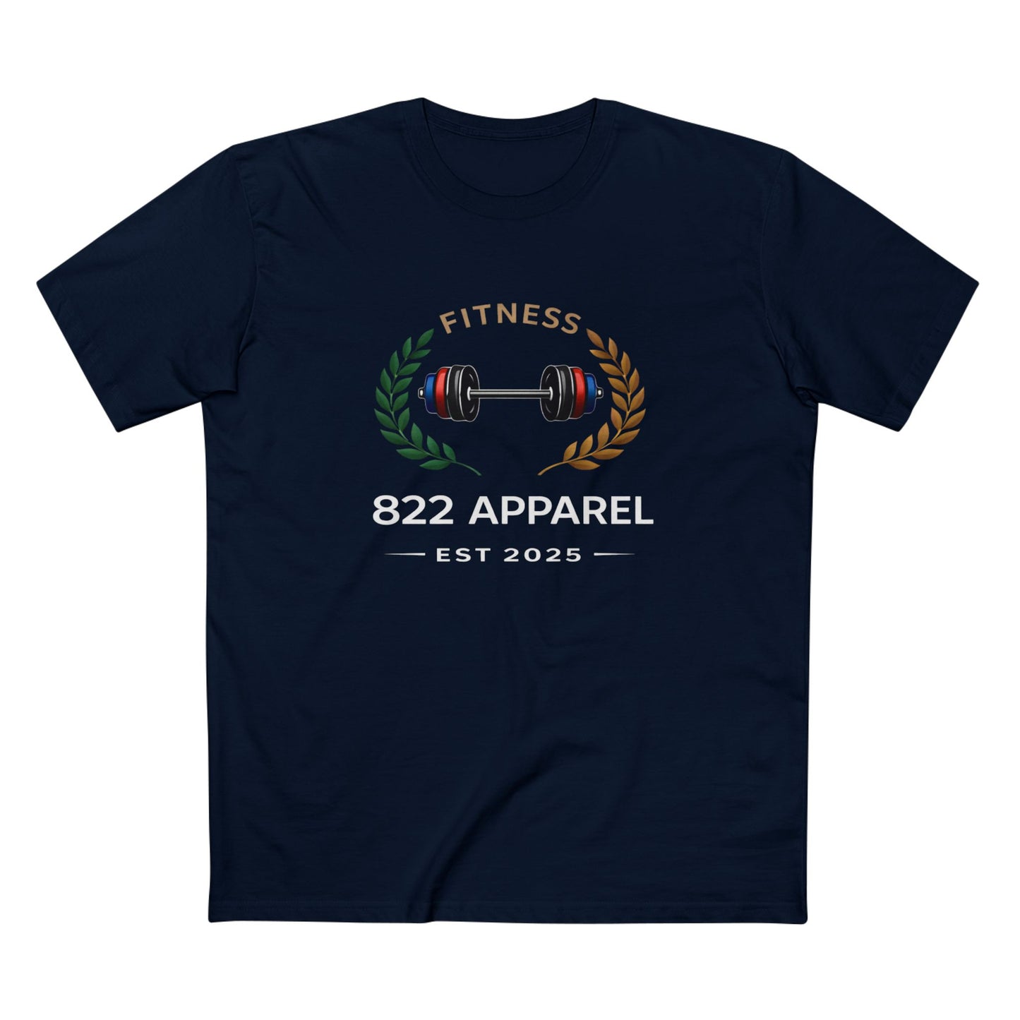 Fitness Barbell T-Shirt – 822 Apparel EST 2025 Casual Gym Tee