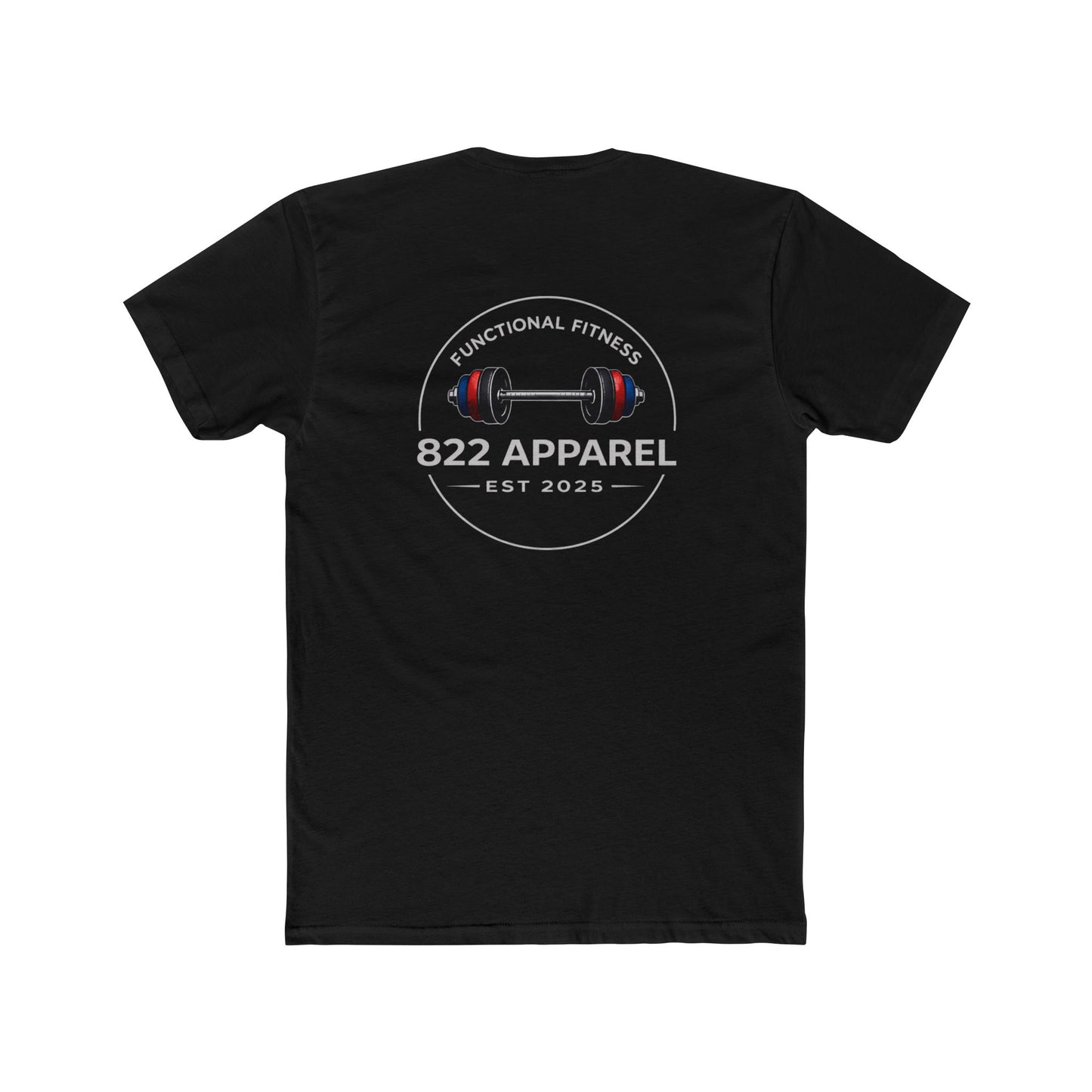 822 Apparel Functional Fitness T-Shirt — Barbell Logo Gym Tee