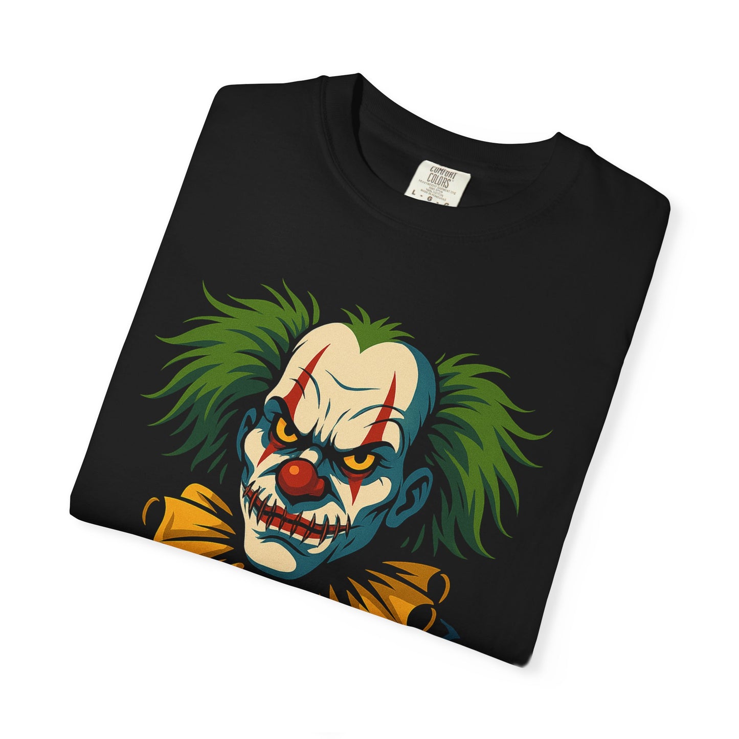 Creepy Clown T-Shirt | Unisex Garment-Dyed Shirt, Spooky Halloween Apparel, Unique Graphic Tee, Gifts for Horror Fans