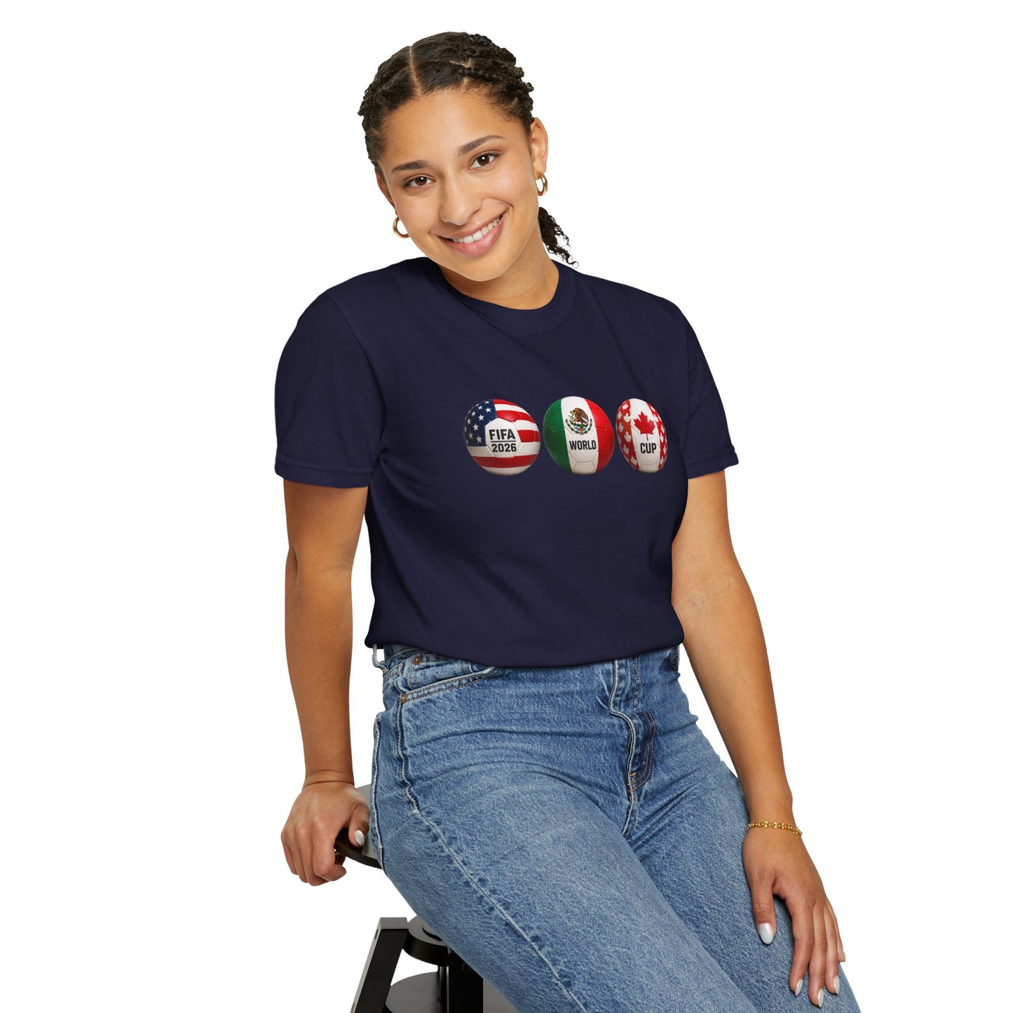 World Cup 2026 T-Shirt — FIFA W.C. Mexico USA Canada Flag Soccer Tee