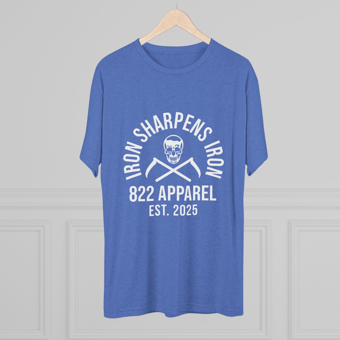 Iron Sharpens Iron Skull Gym Tee – 822 Apparel Est. 2025