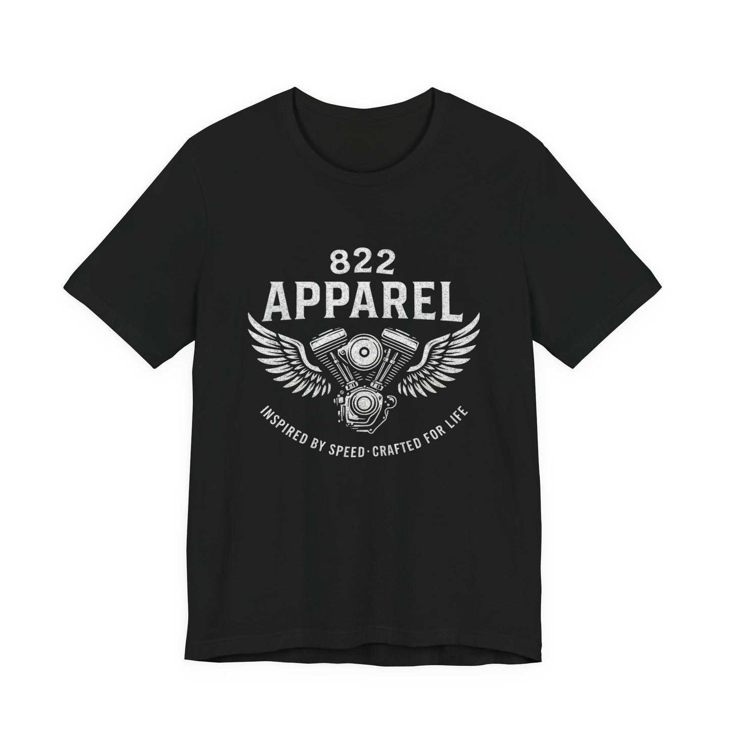 Motorcycle Enthusiast Unisex Tee - 822 Apparel with Wings Design