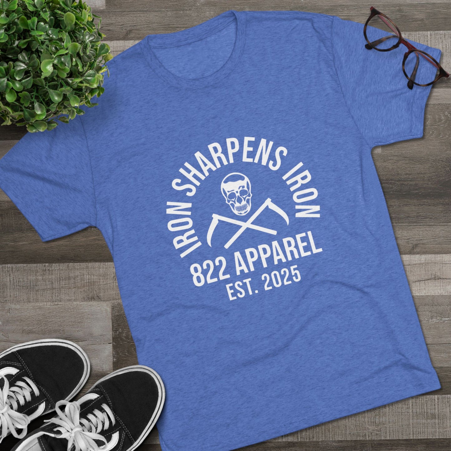 Iron Sharpens Iron Skull Gym Tee – 822 Apparel Est. 2025