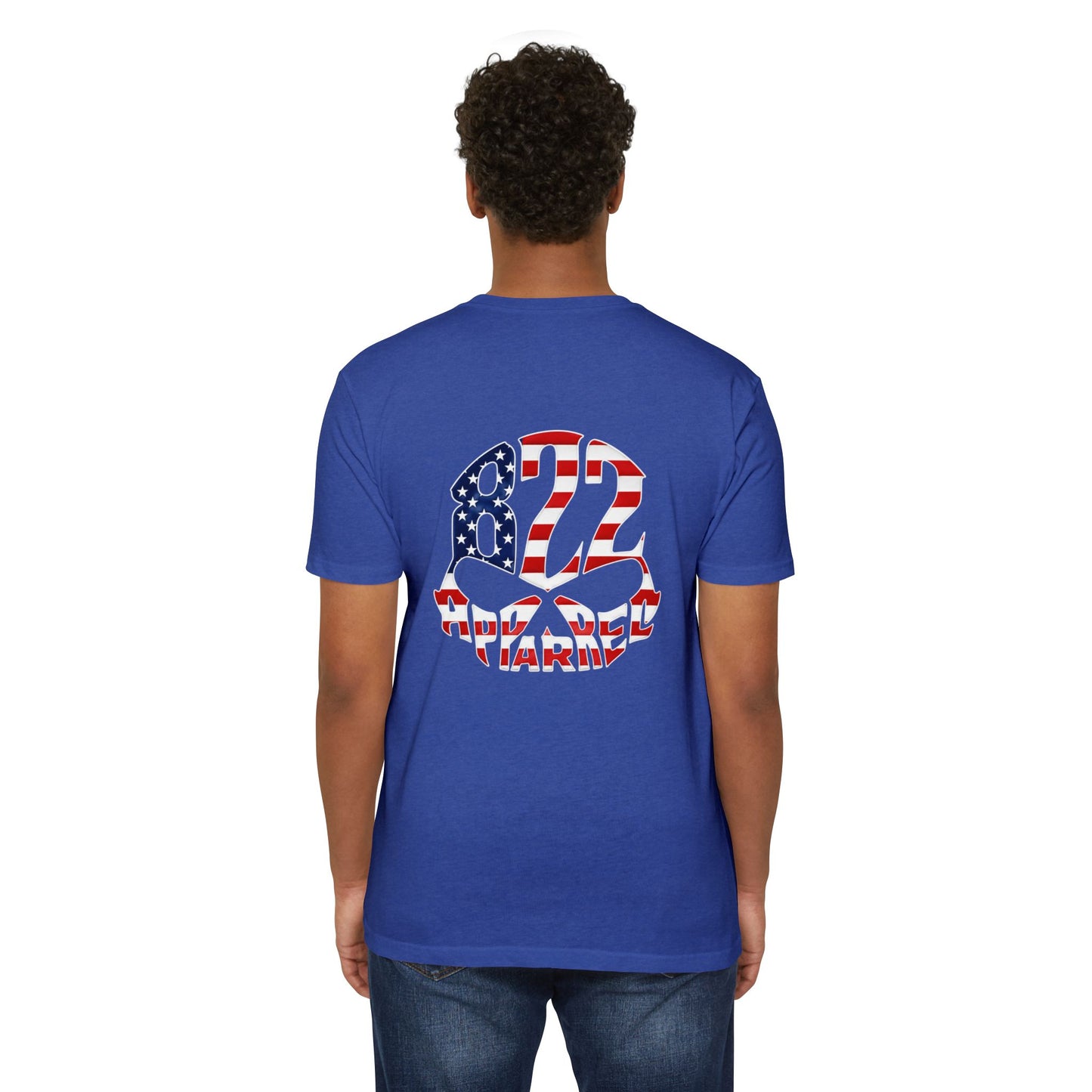 822 Patriotic Skull T-Shirt — American Flag Helmet Design
