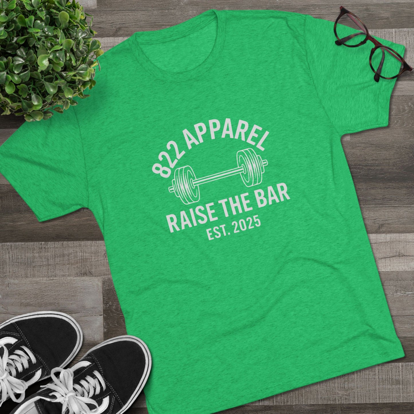 Raise The Bar Weightlifting Tee - 822 Apparel Gym Shirt (Est. 2025)