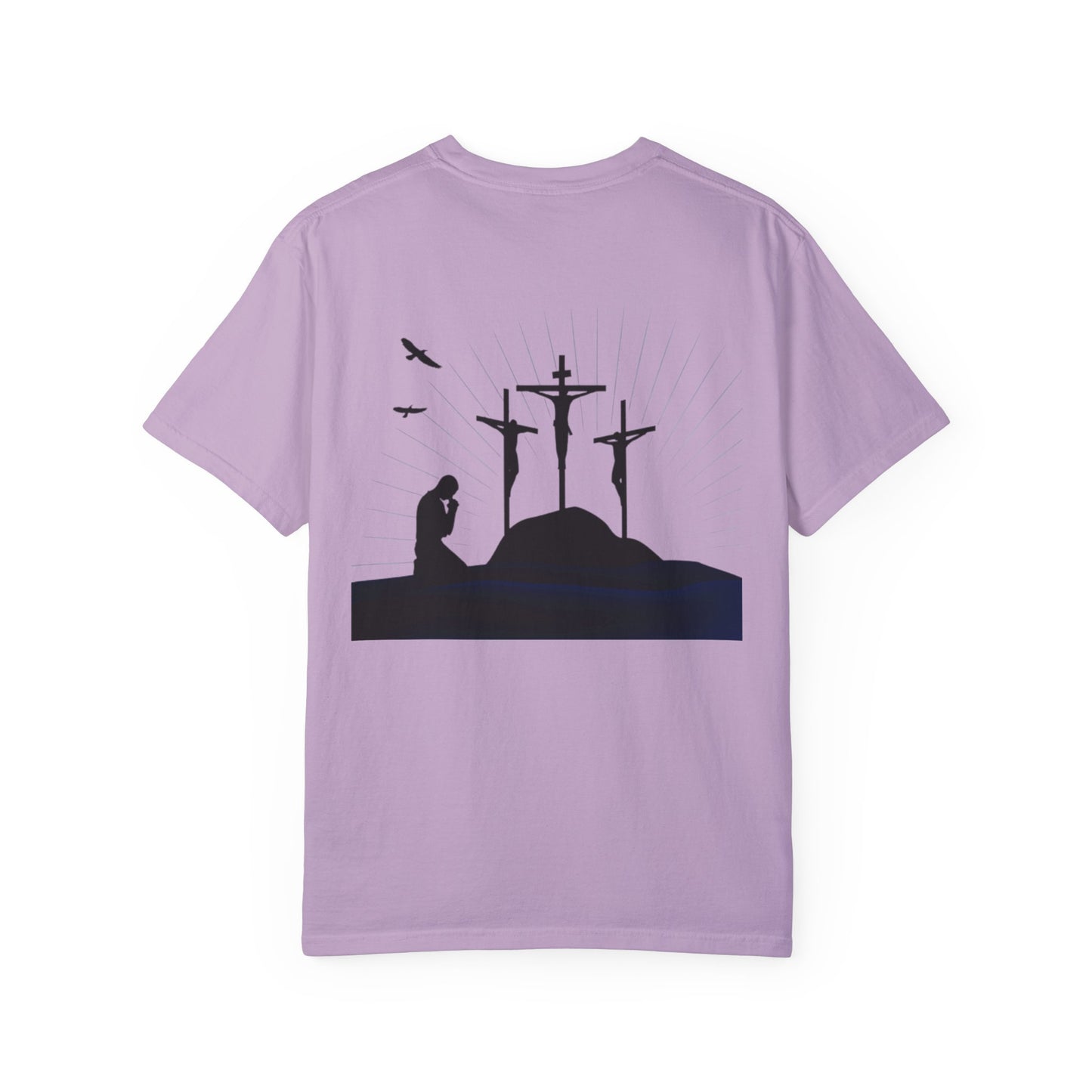 Faith-Inspired Unisex Garment-Dyed T-Shirt with Spiritual Artwork