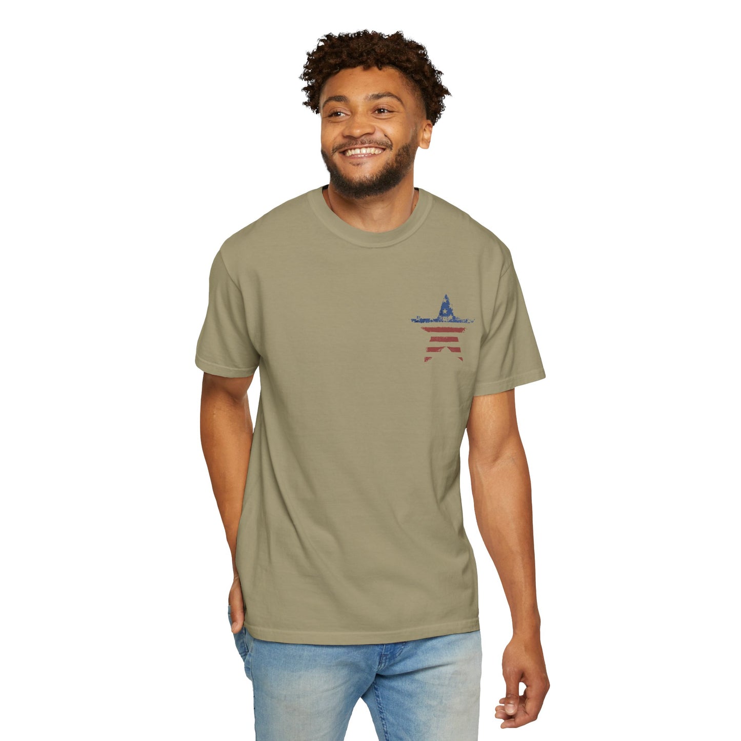 Patriotic Freedom T-shirt - Unisex Garment-Dyed Tee with Star & Liberty Design