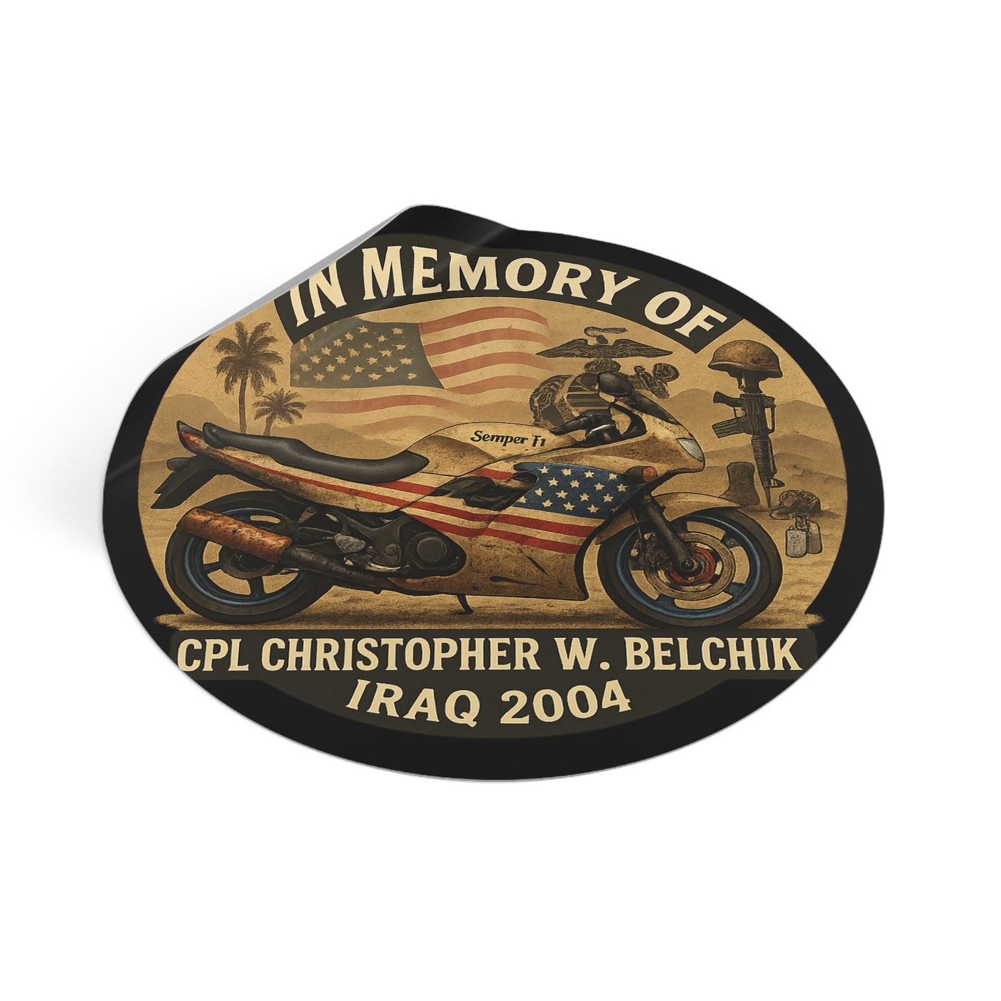 Memorial Motorcycle Vinyl Stickers, Patriotic Remembrance Decals, Veteran Tribute Stickers, Custom biker stickers, Gift for motorcycle [...]