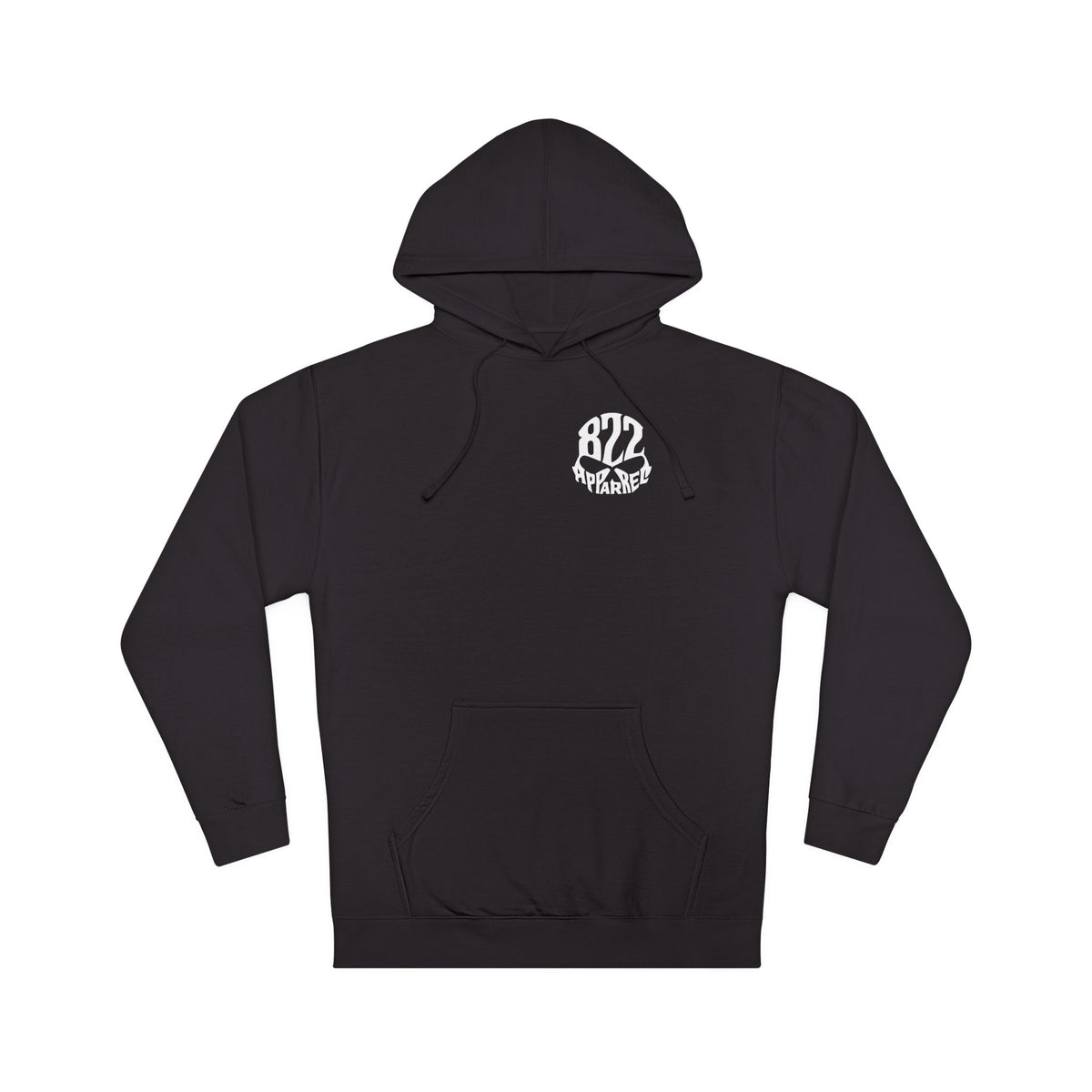 822 Apparel Logo Hoodie — Minimal Black Streetwear Pullover