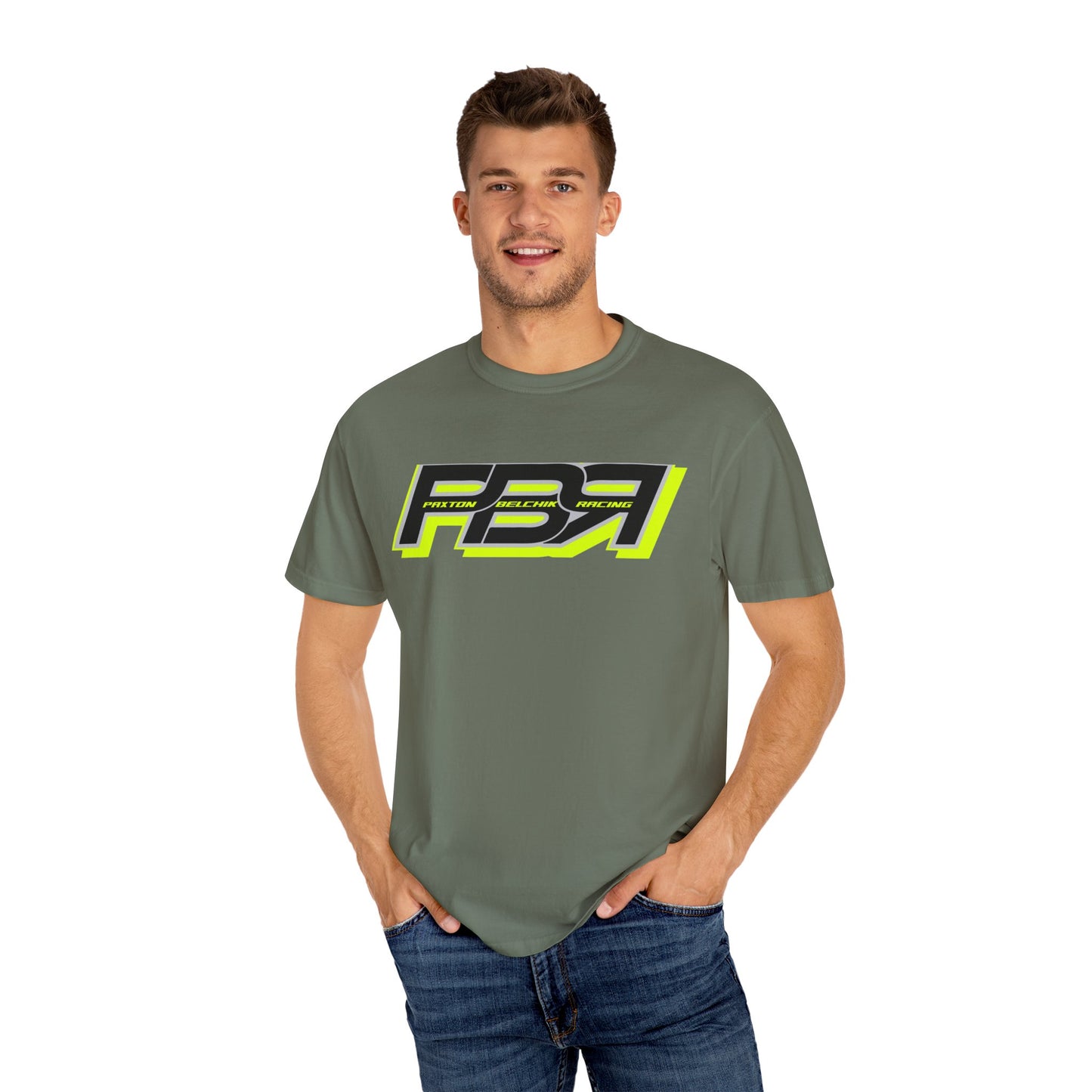 PBR Unisex Garment-Dyed Racing T-Shirt with Bold Graphics
