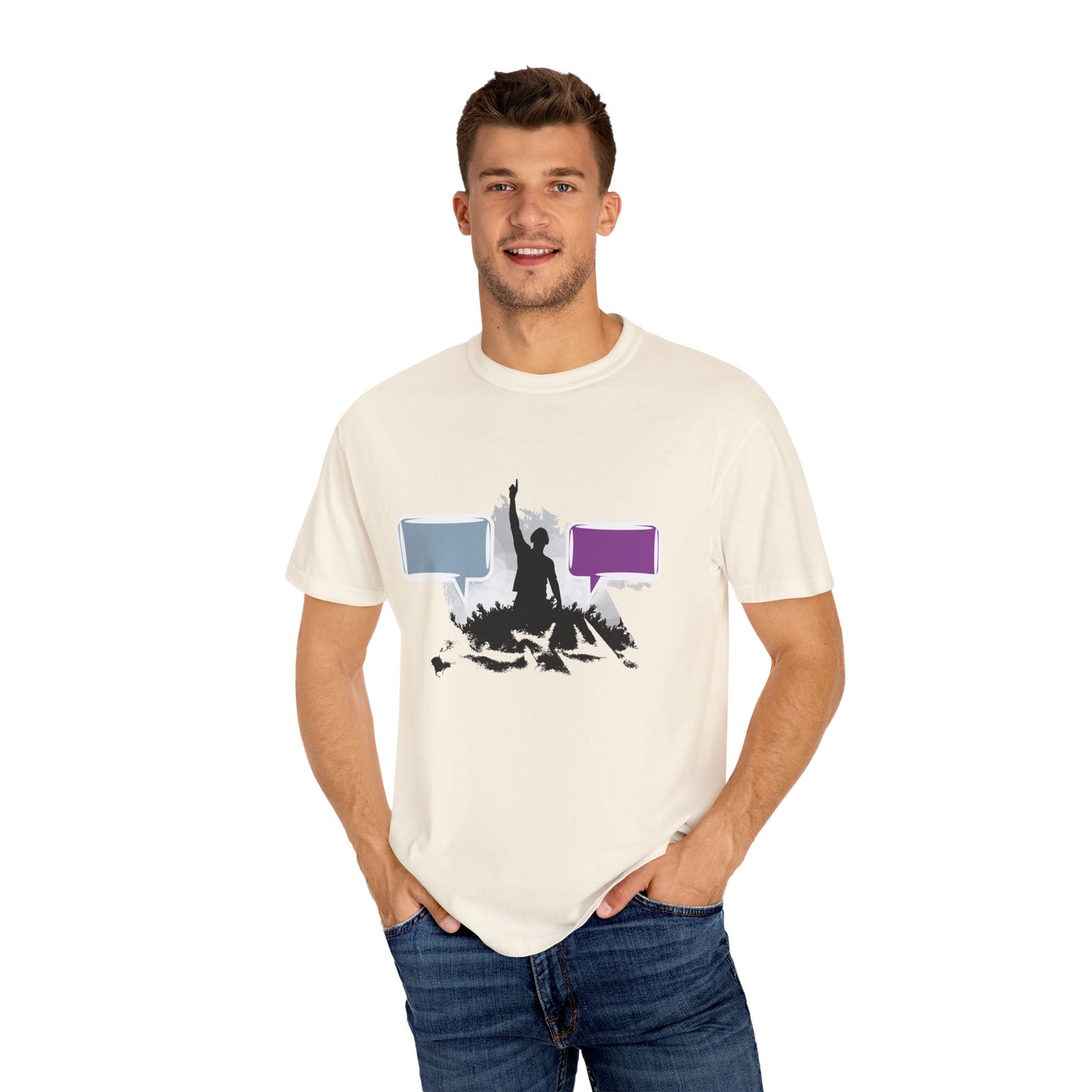 Unisex Garment-Dyed T-shirt: Empowering Voice and Sound Wave Art
