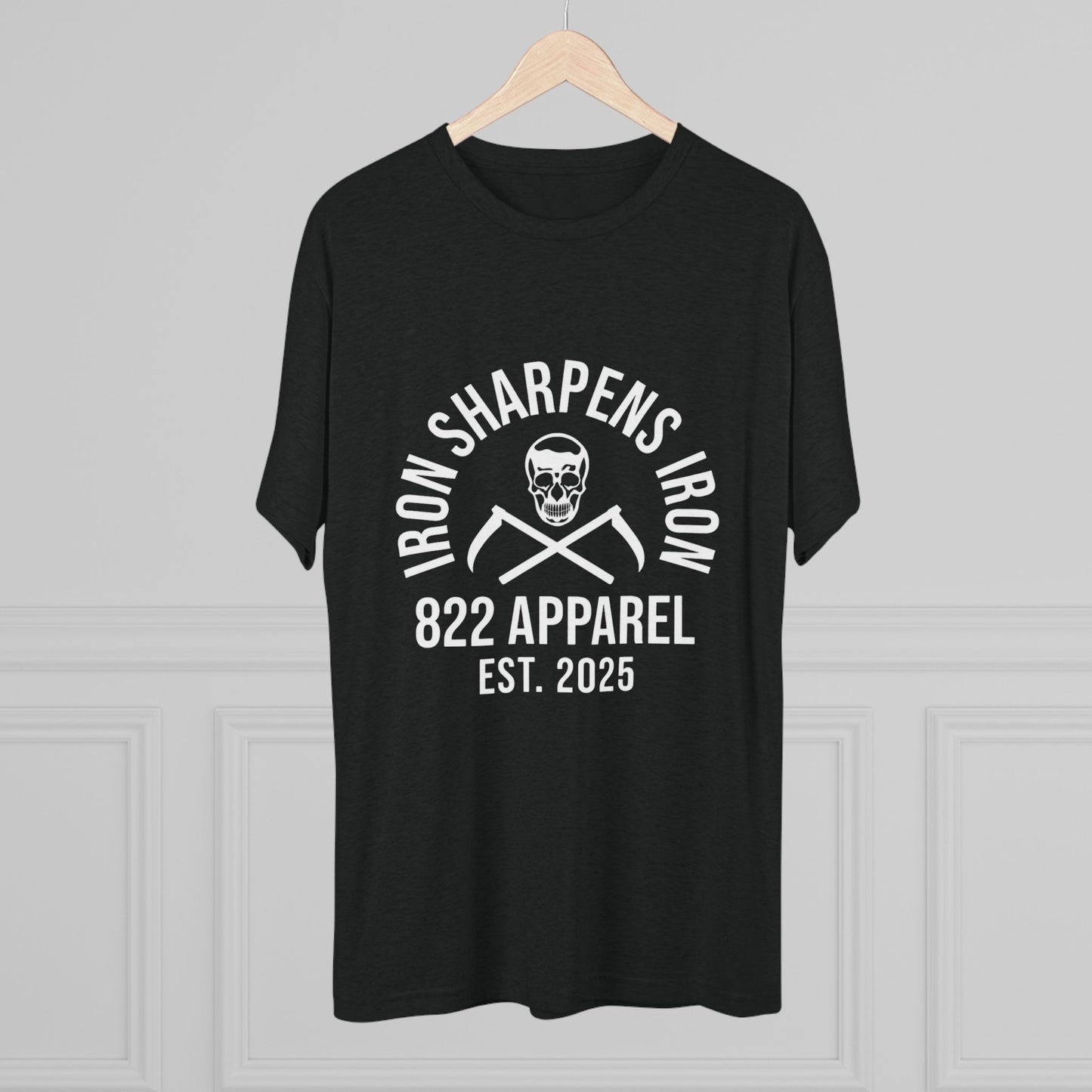 Iron Sharpens Iron Skull Gym Tee – 822 Apparel Est. 2025