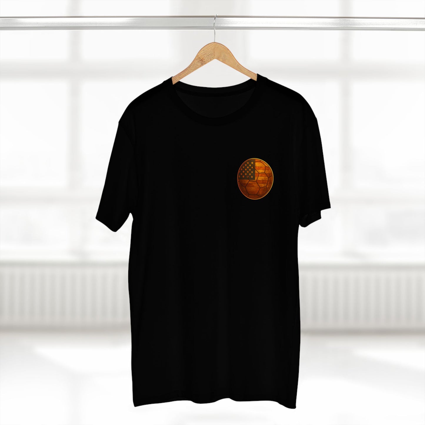 Fútbol Soccer Tee - 822 Apparel Burnt Orange American Flag Soccer Ball Graphic