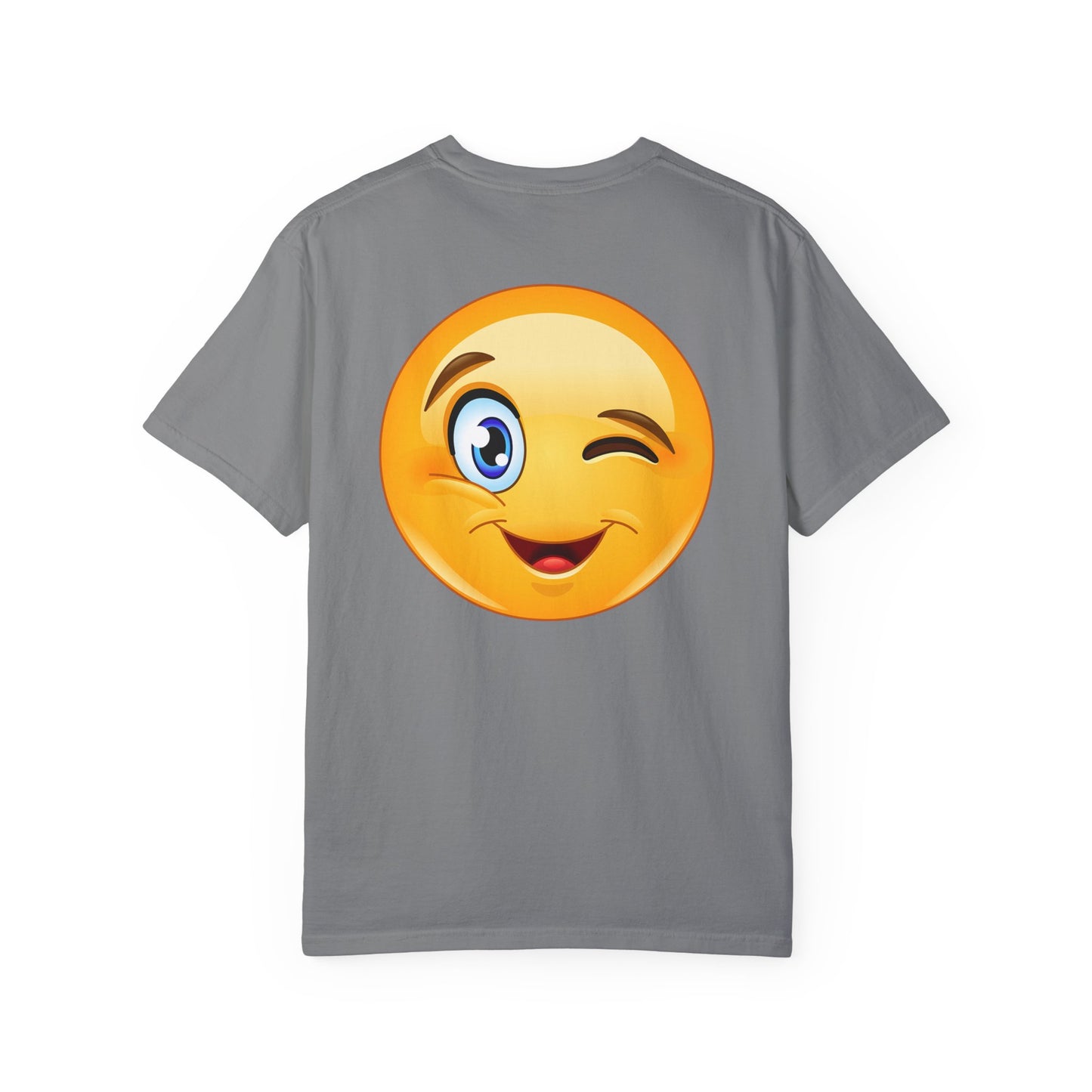 Funny Yes Please T-Shirt with Winking Emoji - Unisex Garment-Dyed Tee for Casual Wear