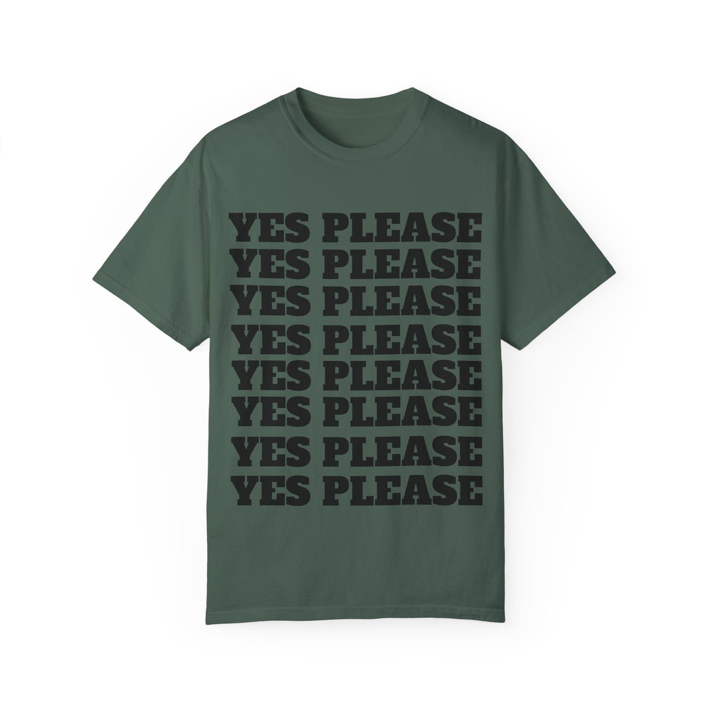 Funny Yes Please T-Shirt with Winking Emoji - Unisex Garment-Dyed Tee for Casual Wear