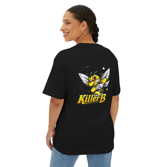 Killer Bee Graphic Tee — Bold Yellow Bee Logo & Back Mascot Design