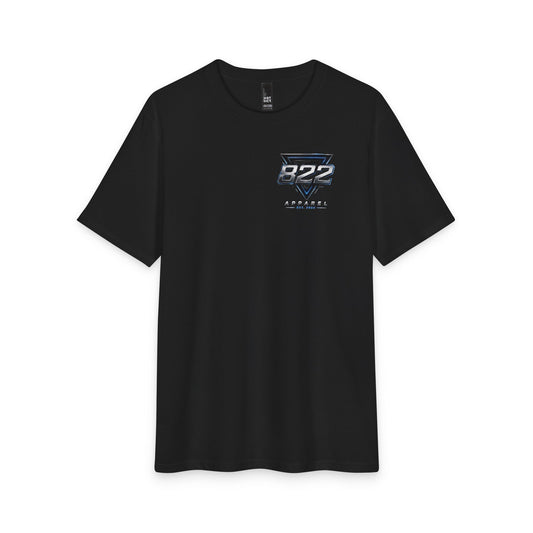 822 Metallic Logo Tee — Retro Racing Graphic T-Shirt