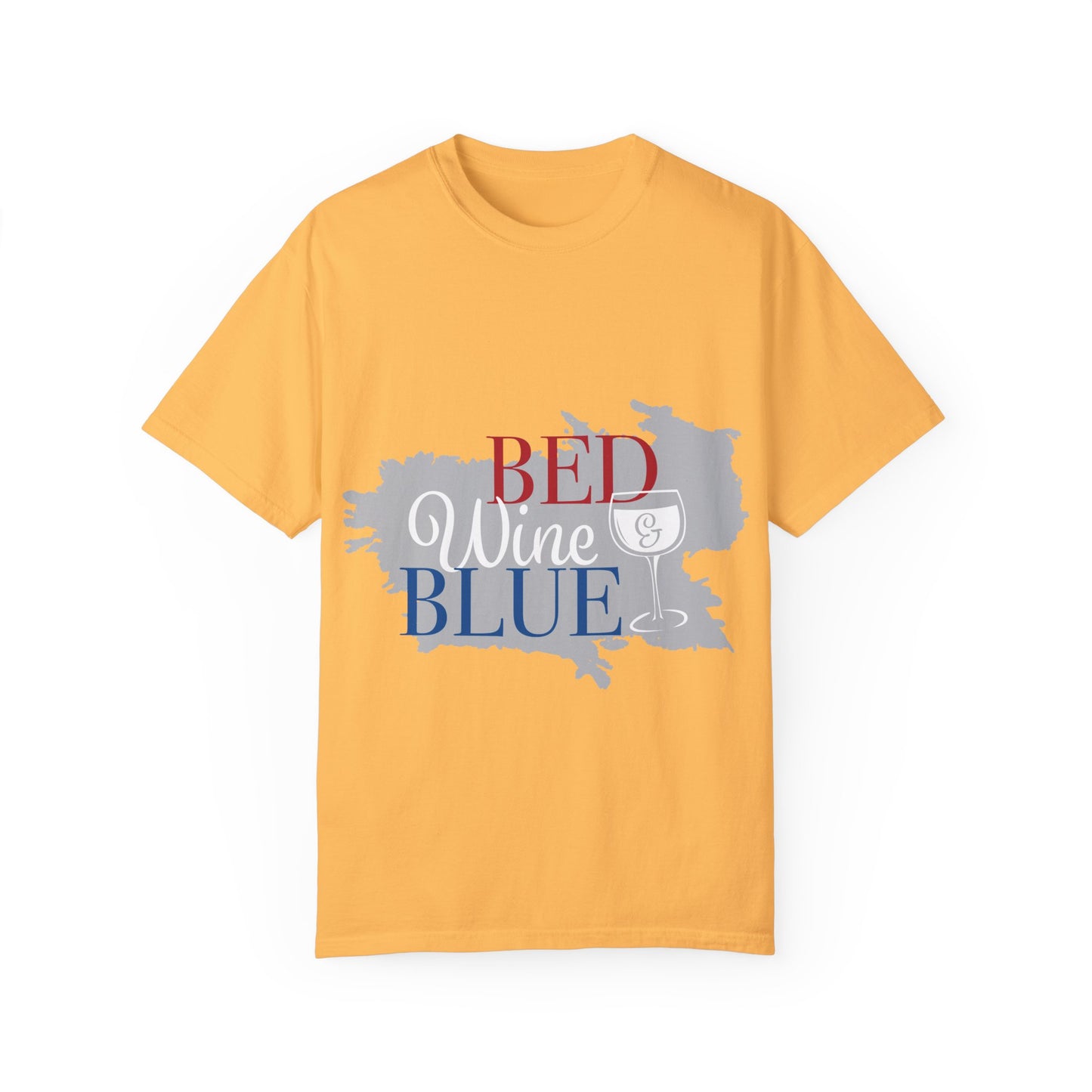 Funny Wine Lover T-Shirt - "Bed, Wine & Blue" Unisex Tee