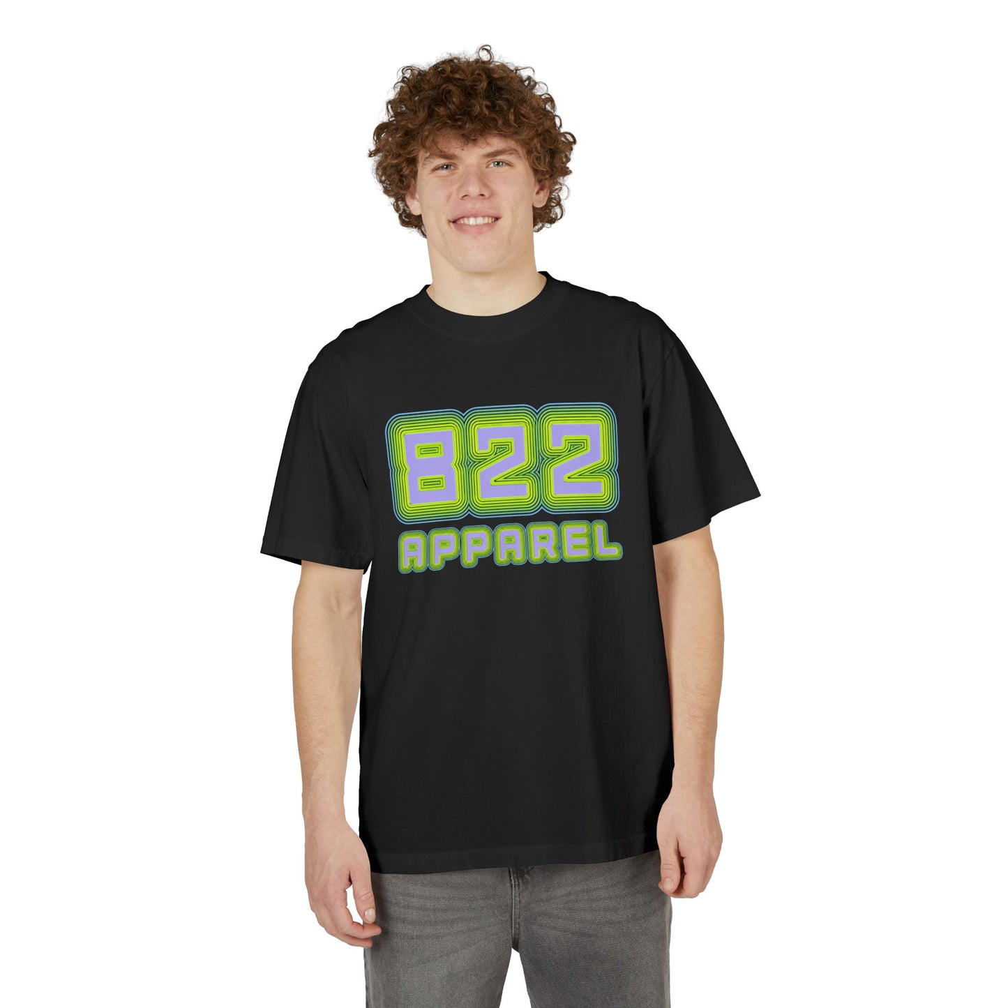 Graphic T-Shirt — Retro Neon "822 Apparel" Logo