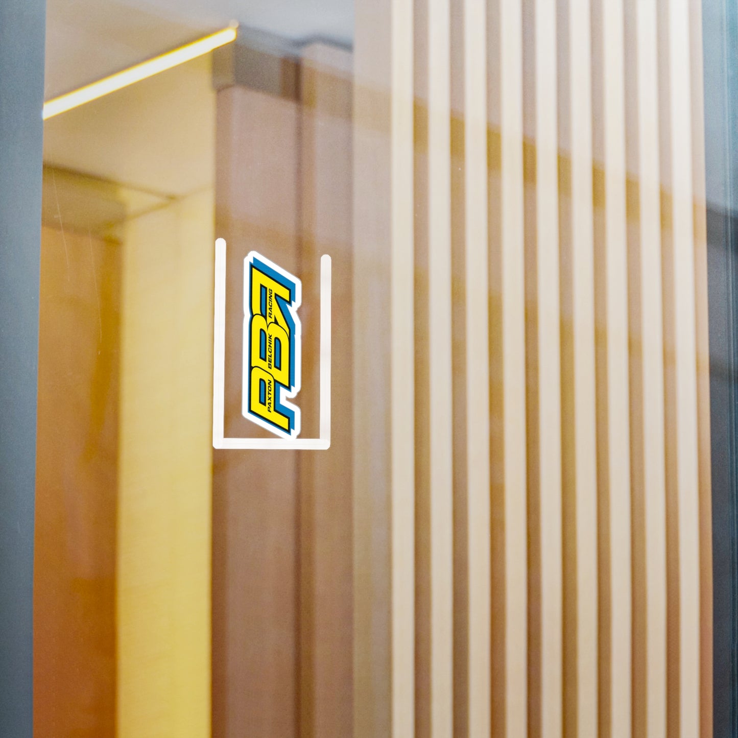 Decal - Paxton Bellick Racing (PBR) Yellow & Blue Kiss-Cut Vinyl Sticker
