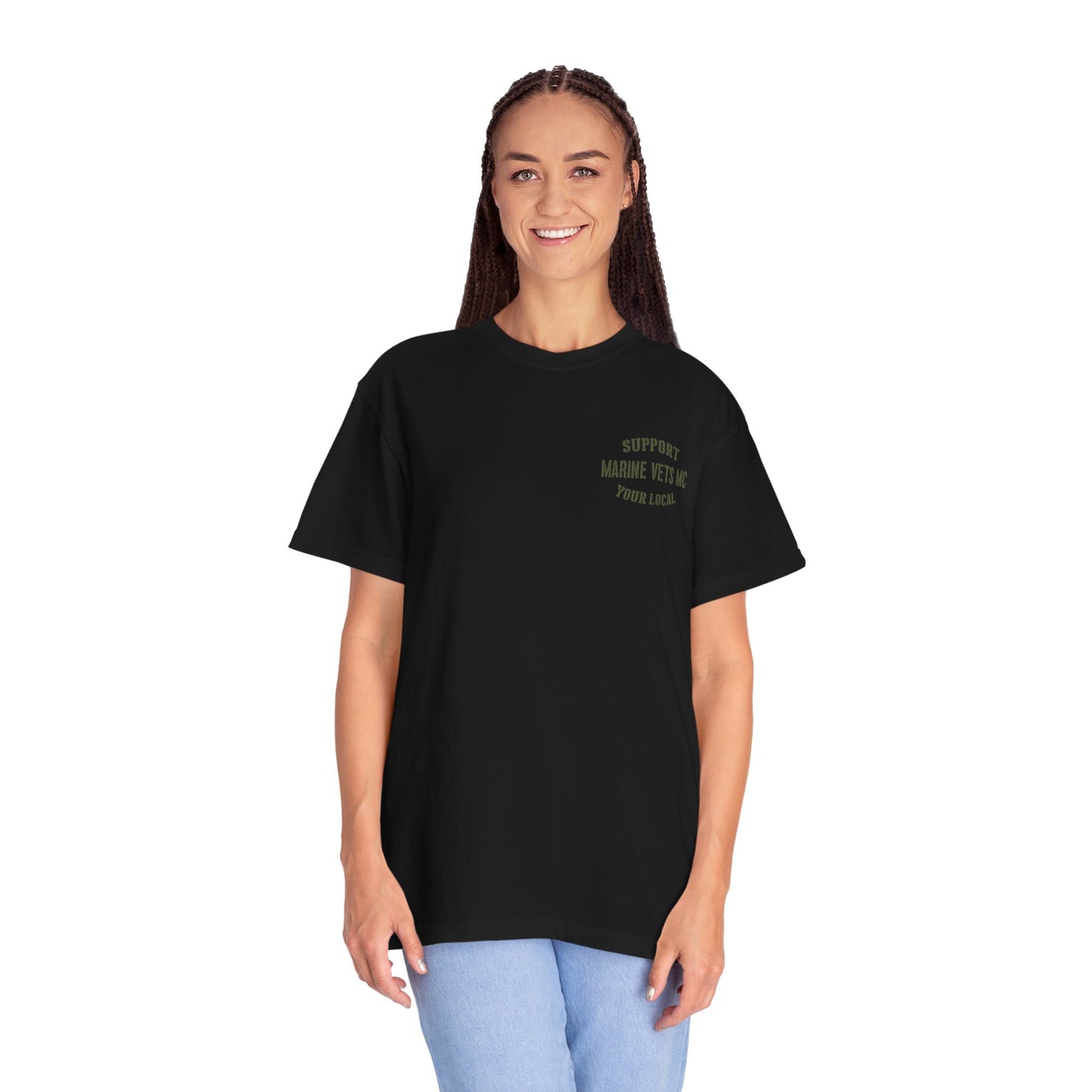 Marine Vets MC T‑Shirt — Support Your Local Skull & Crossed Bats Military Tee