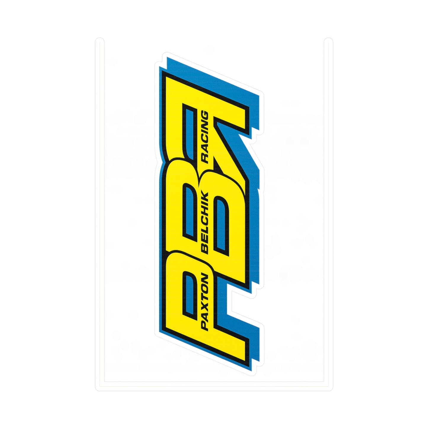 Decal - Paxton Bellick Racing (PBR) Yellow & Blue Kiss-Cut Vinyl Sticker