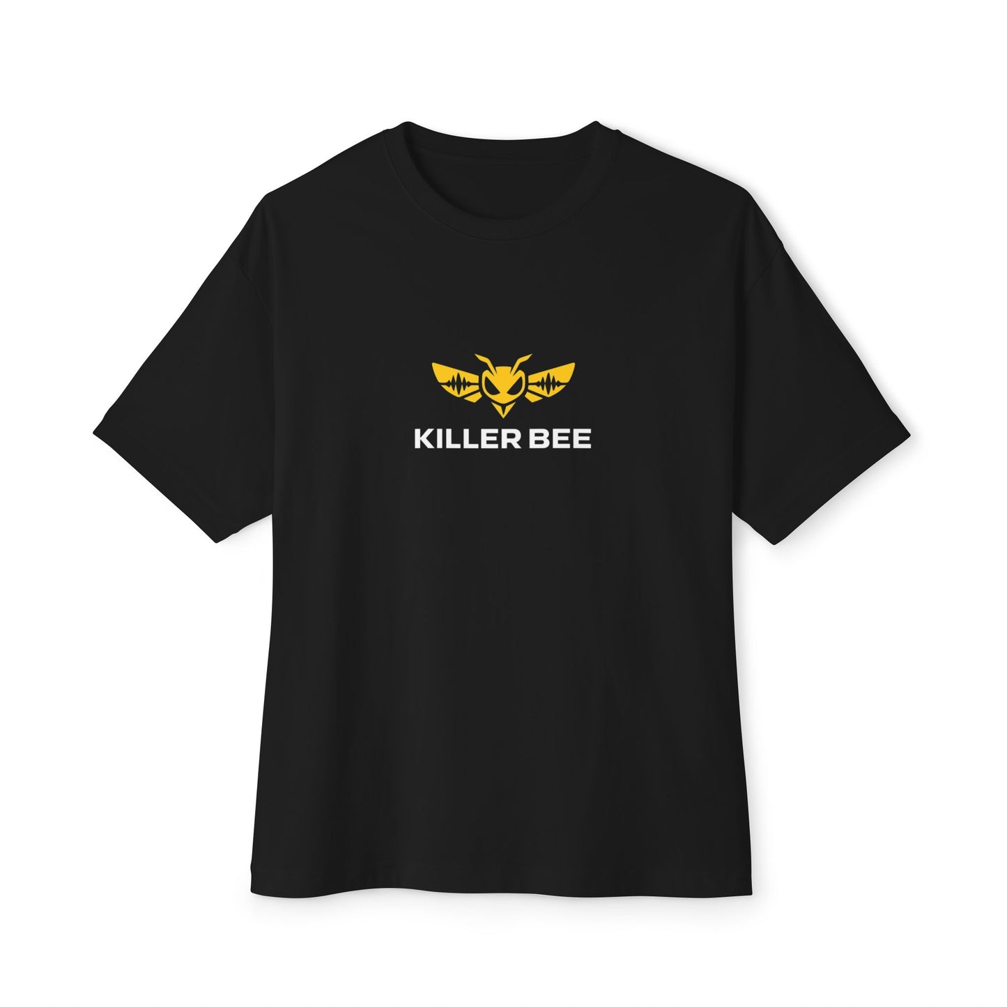 Killer Bee Graphic Tee — Bold Yellow Bee Logo & Back Mascot Design